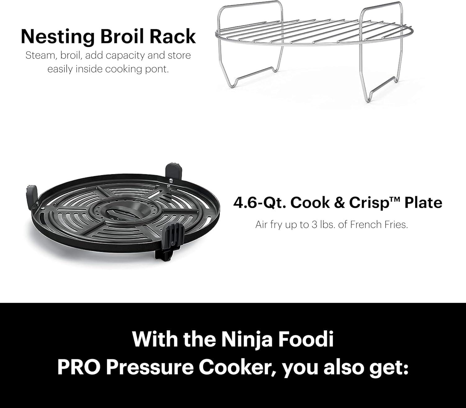 Ninja Foodi Black and Stainless Steel 6.5-Qt 11-in-1 Pressure Cooker Air Fryer