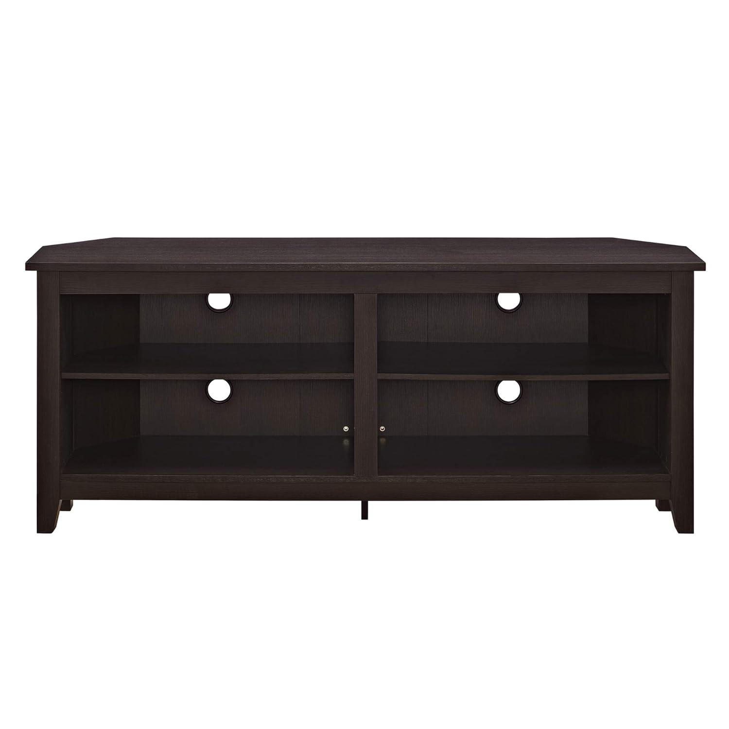 Woven Paths Farmhouse Corner TV Stand for TVs up to 65", Espresso