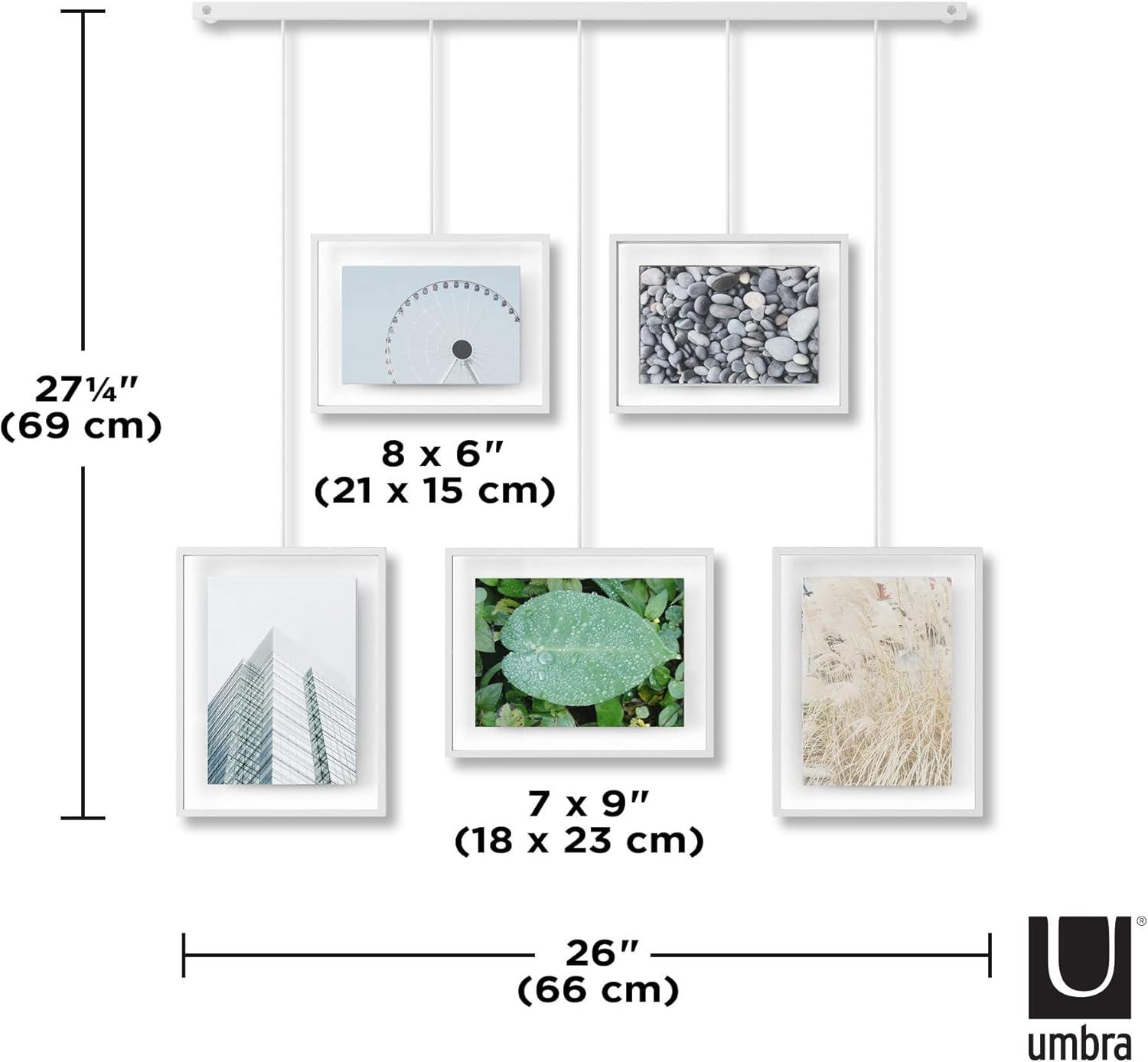 Umbra 27.38" x 26" Exhibit Gallery Multiple Images Display Frame White: Modern Wall-Mounted Steel, Holds 5 Photos