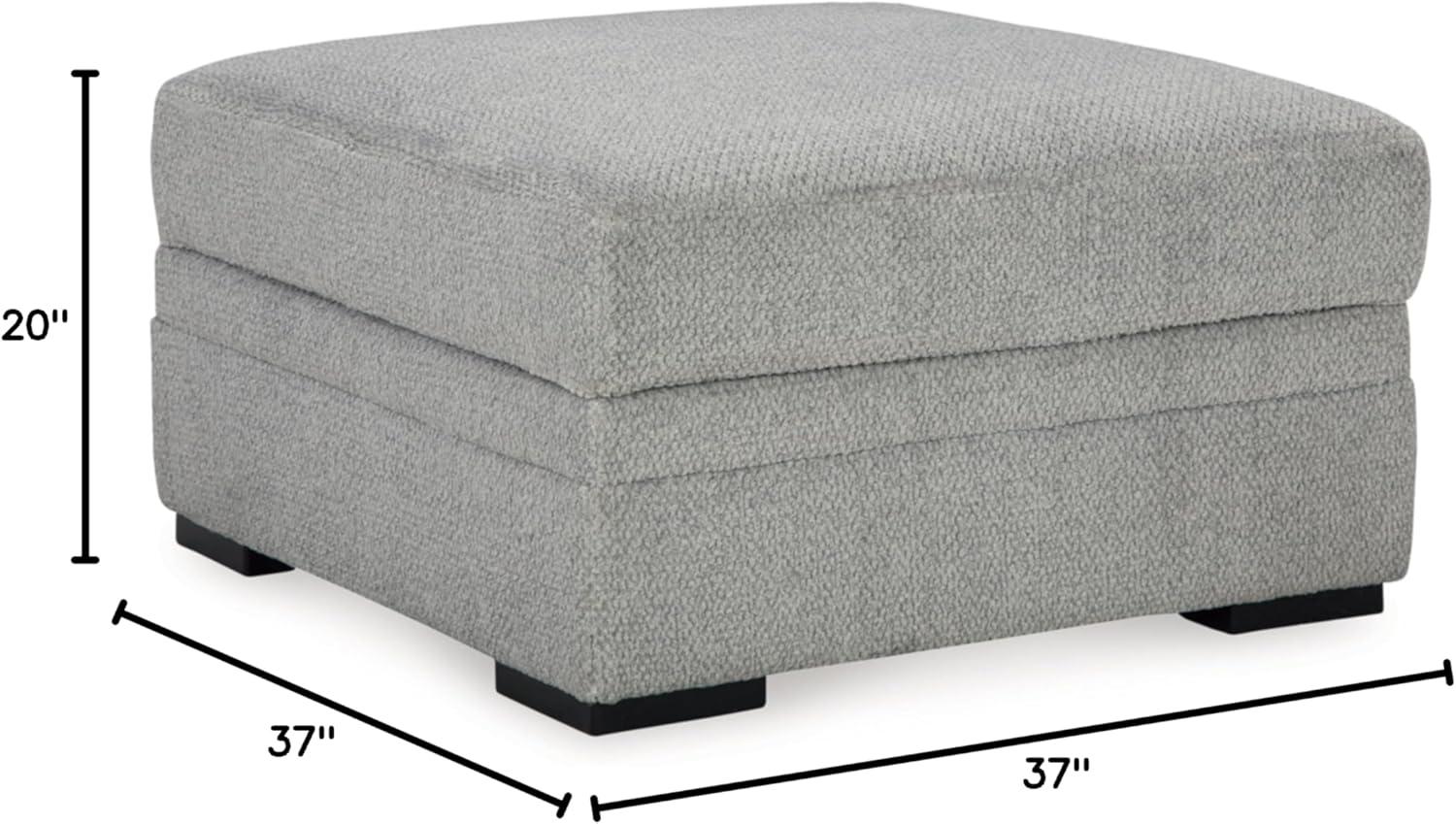 Signature Design by Ashley Casselbury Classic Ottoman With Storage, Light Gray