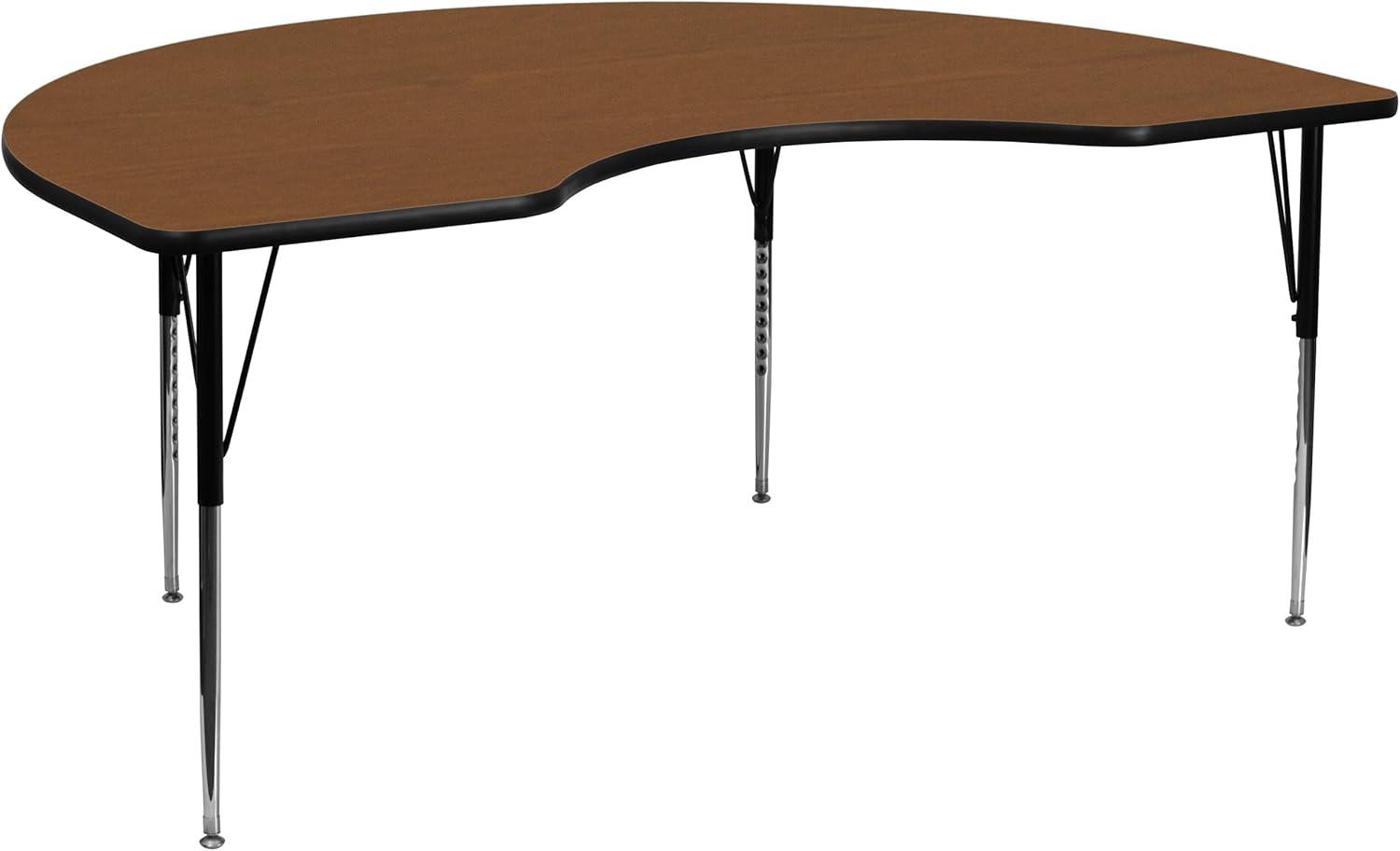 Goddard 48''W x 72''L Kidney HP Laminate Activity Table - Adjustable Legs