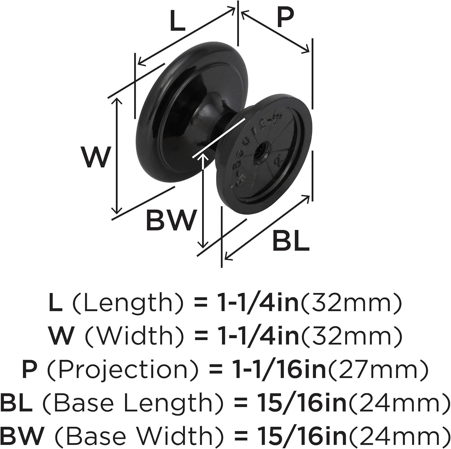 Polished Nickel Round Cabinet Knob with Mounting Hardware