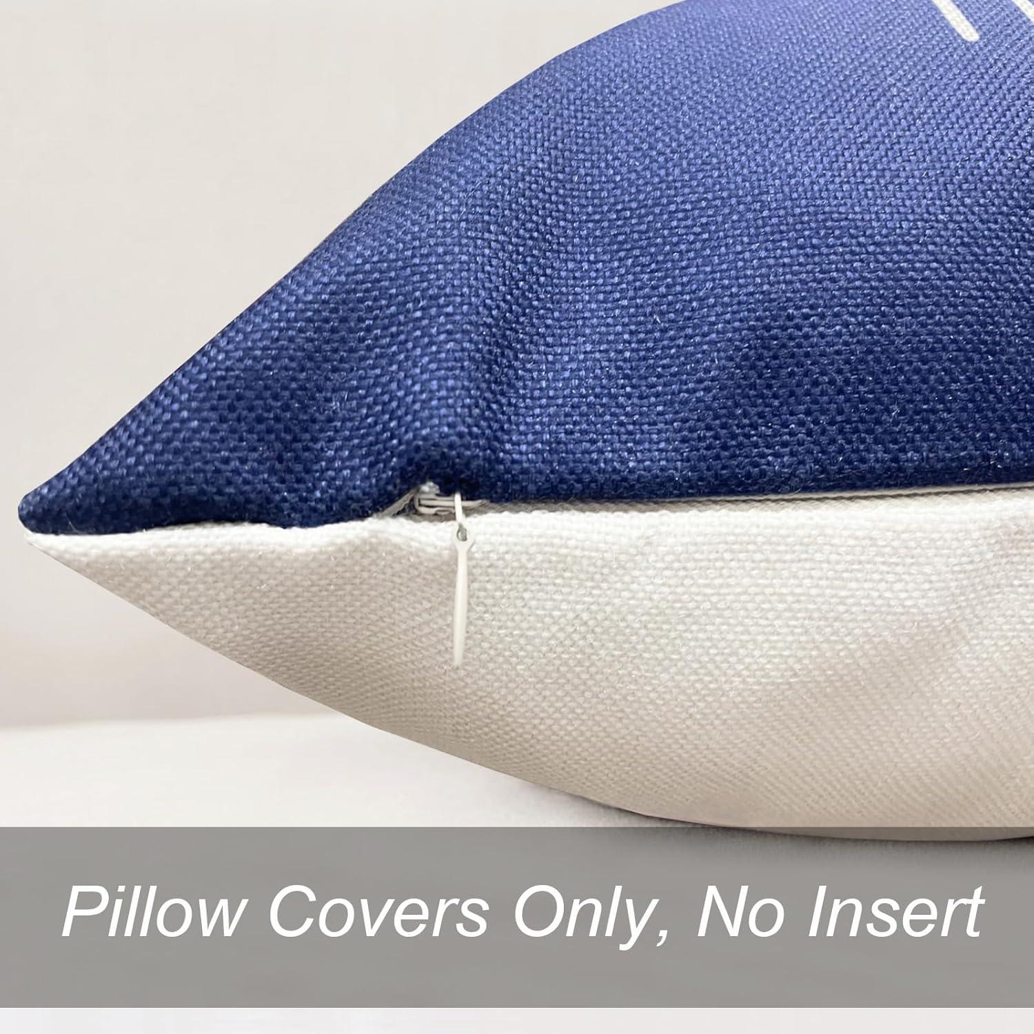 MAXAYA Decorative Throw Pillow Covers Set Of 4 Blue Pillow Covers 18X18...