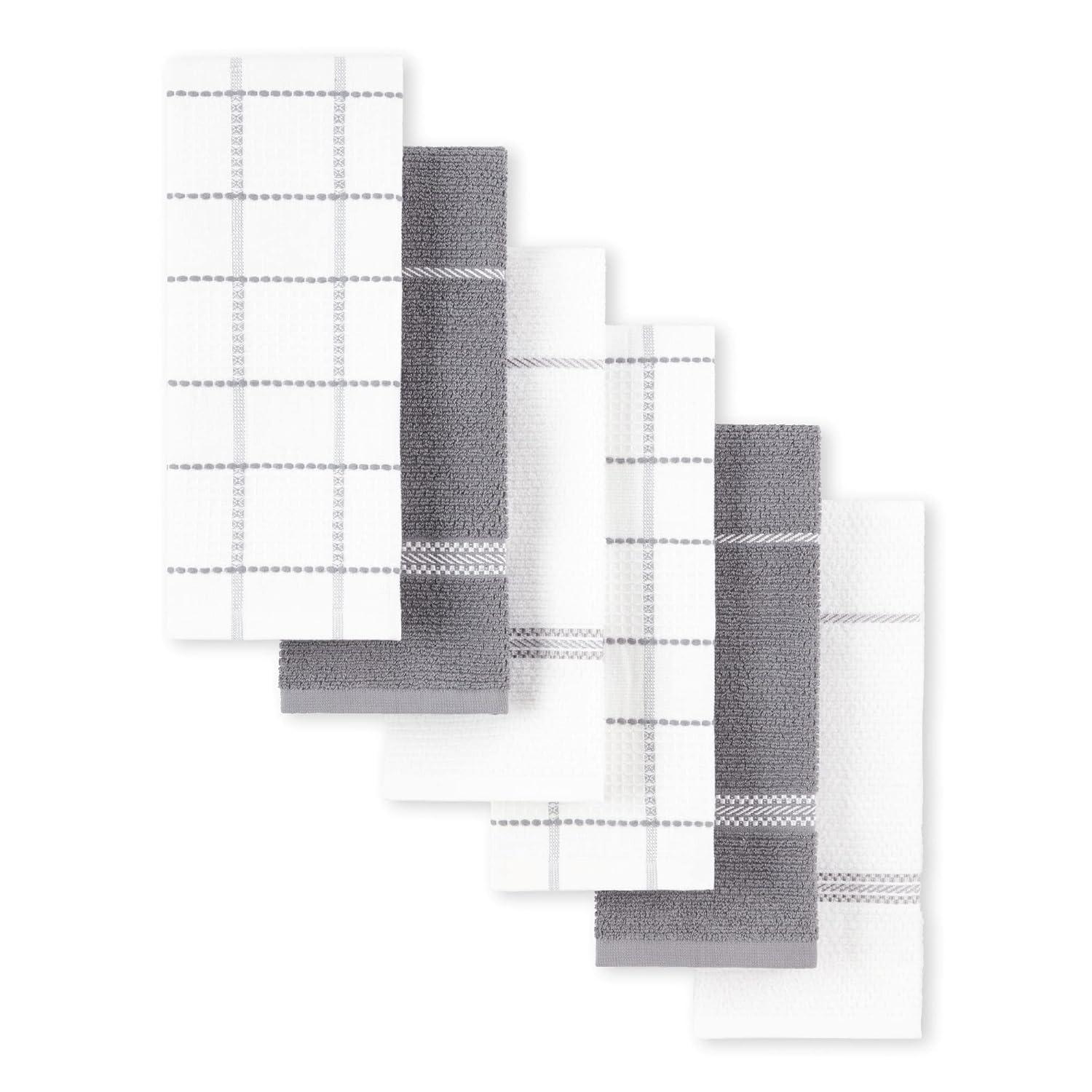 Martha Stewart Martha Stewart Modern Waffle Kitchen Towel Set 6-Pack, Linen, 16"x28" (Set of 6)