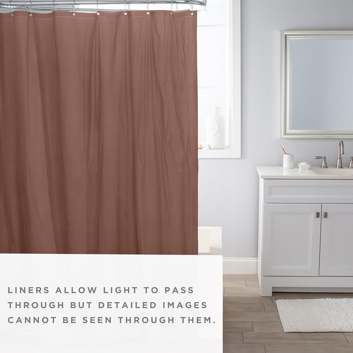 Bath Bliss Heavy Shower Liner with Weighted Hem in Chocolate