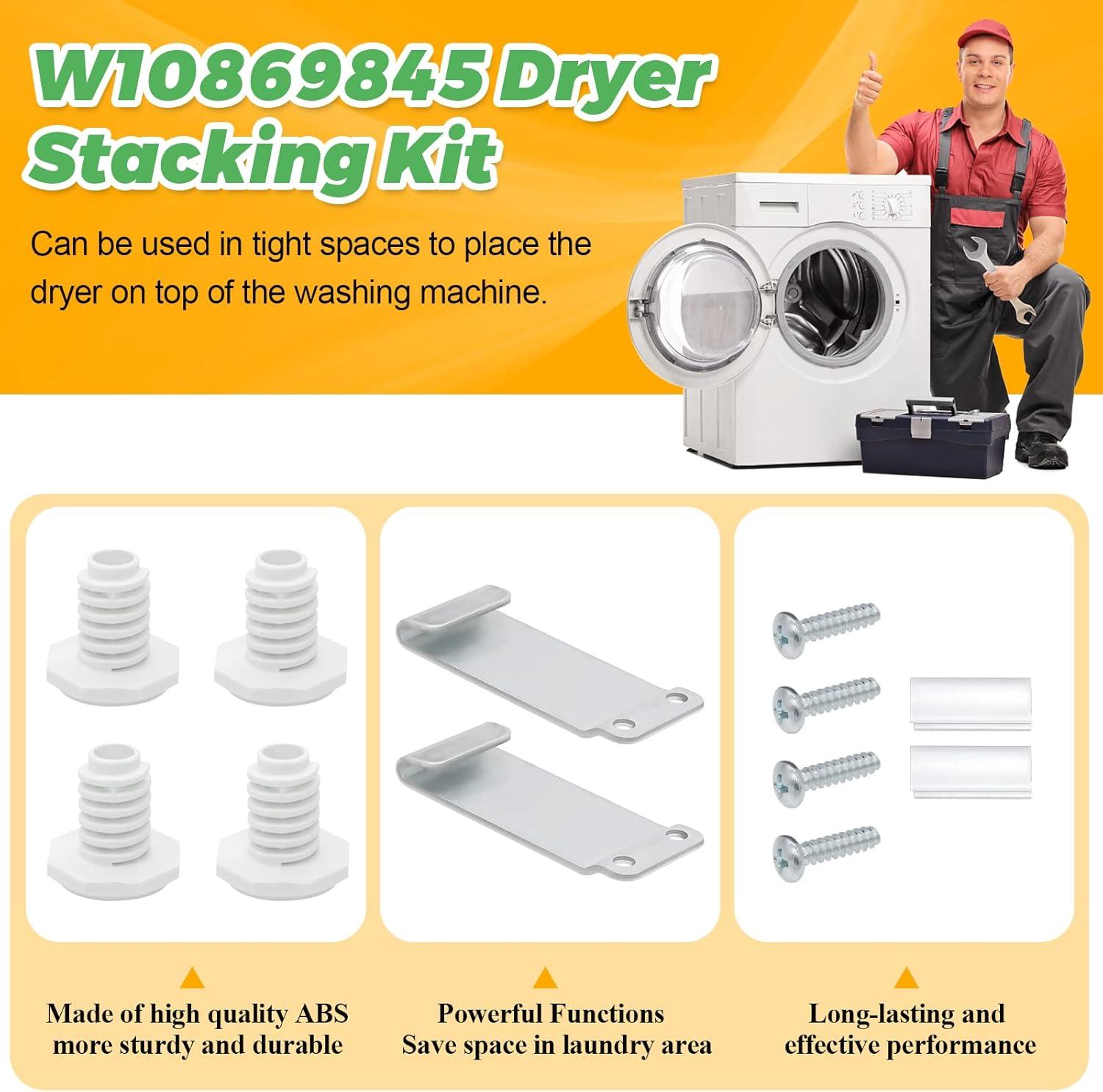 W10869845 Dryer Stacking Kit for Whirlpool & Maytag dryers & Long Vent Dryers, Replaces AP6047938, W10298318RP, W10761316, W10298318, PS3407625