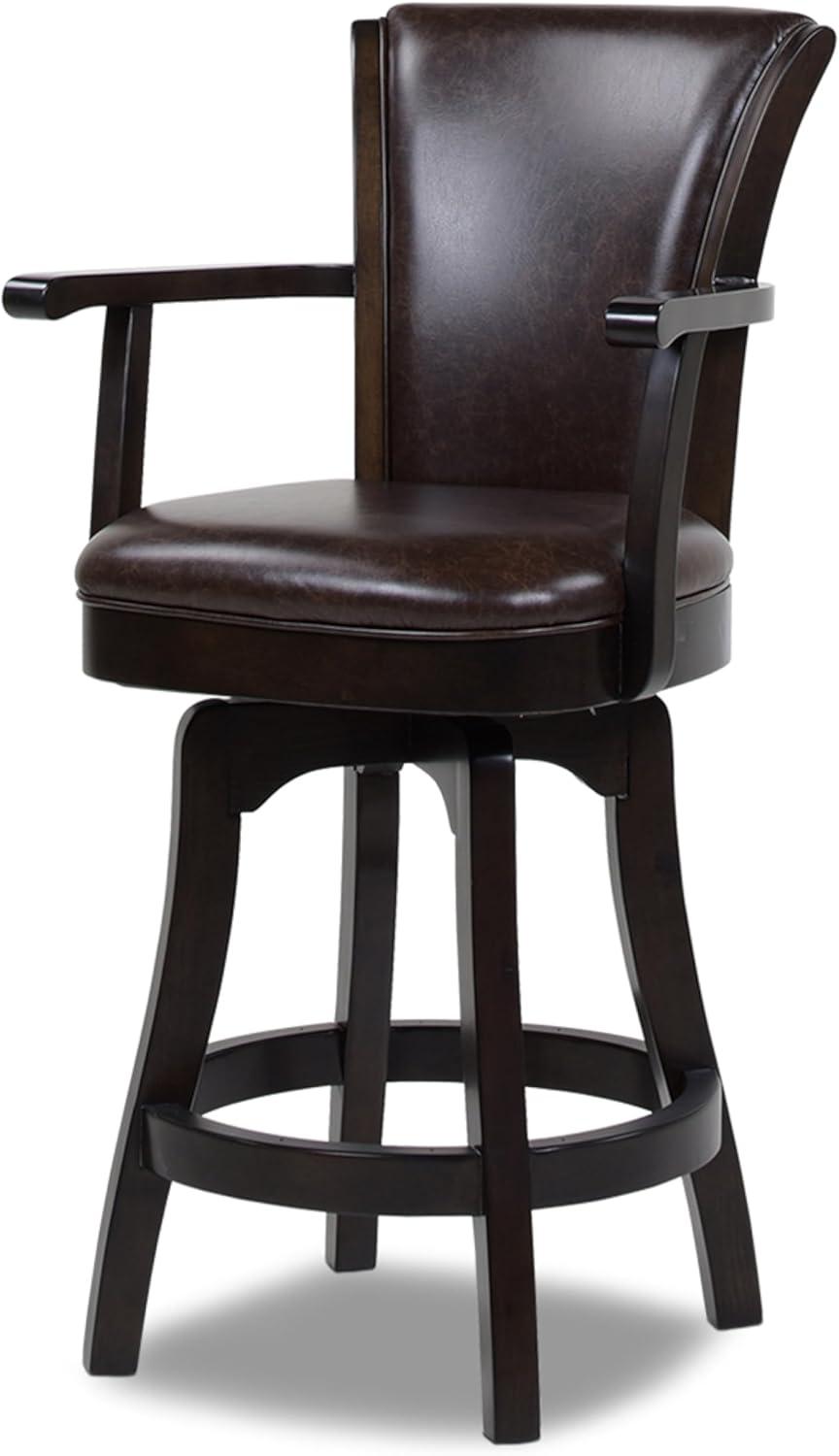 Williams 27" Swivel Counter Height Bar Stool Vintage Brown Faux Leather