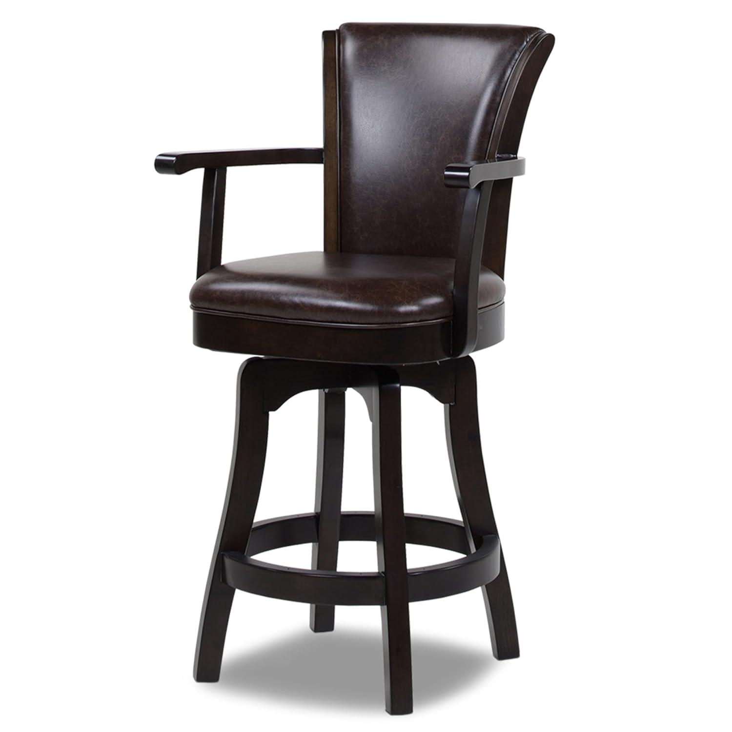 Williams 27" Swivel Counter Height Bar Stool Vintage Brown Faux Leather