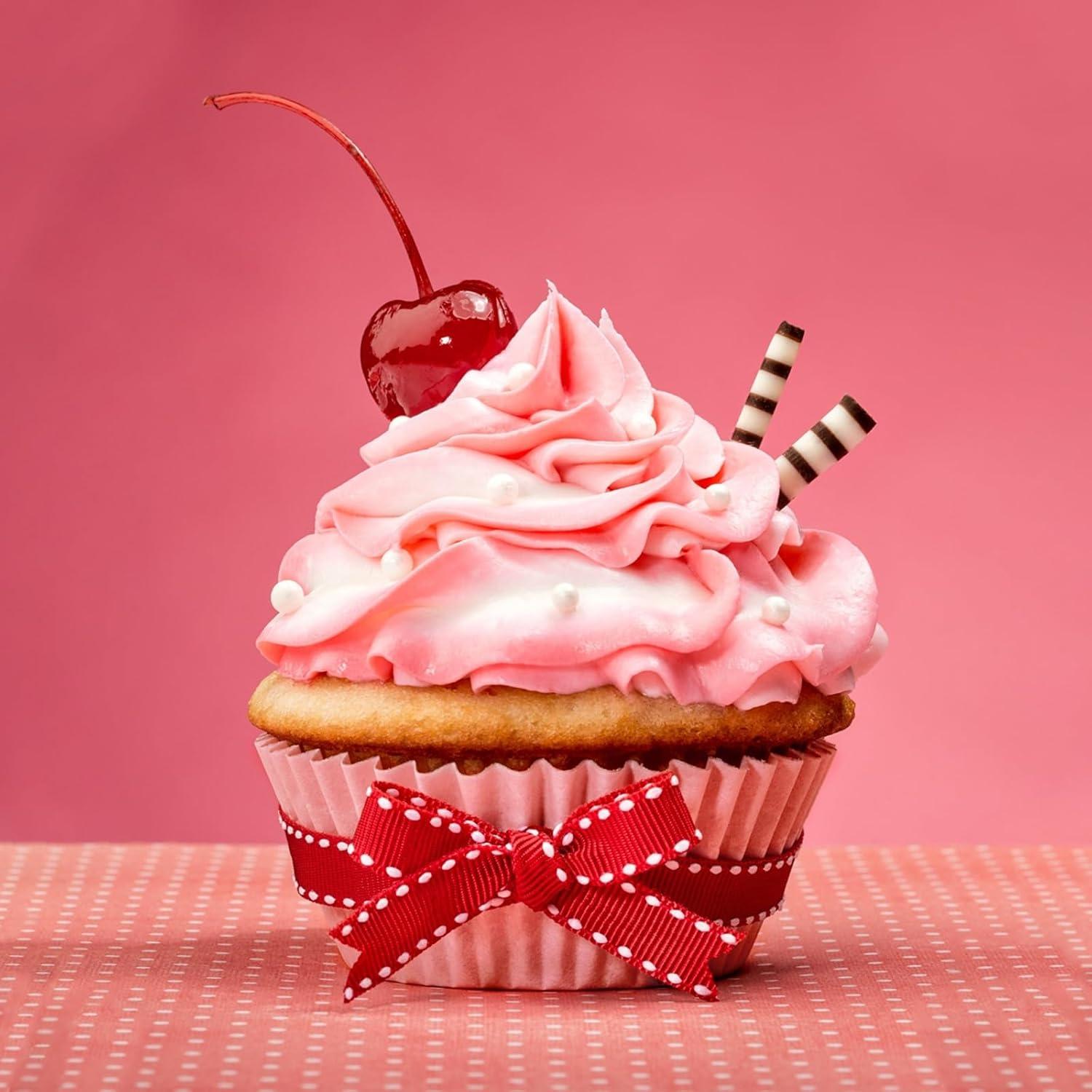 Standard Pink Cupcake Liners 100 Pcs:Pink Cupcake Muffin Liners,Grease-Proof Paper Baking Cups,No Smell Food Grade Baking Cups Paper