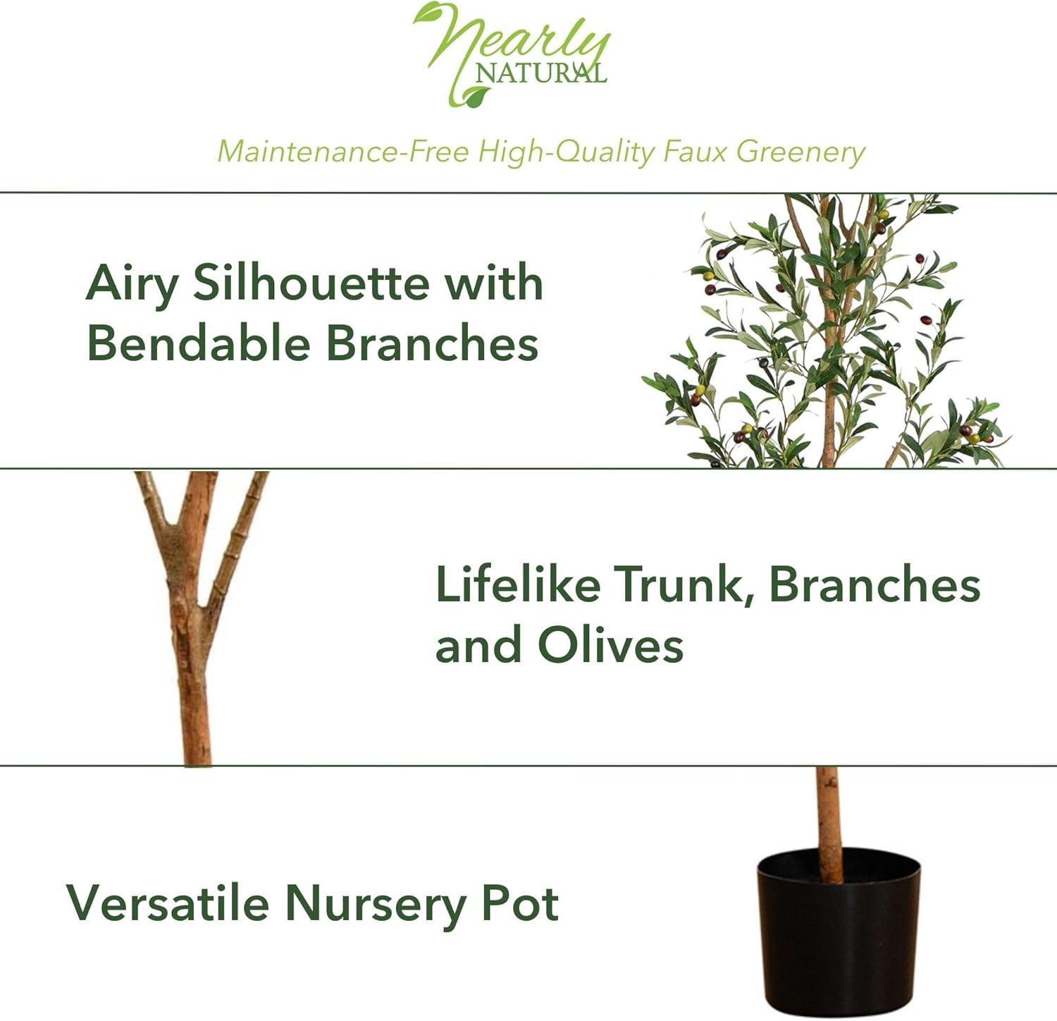 Nearly Natural 82-in Artificial Olive Tree