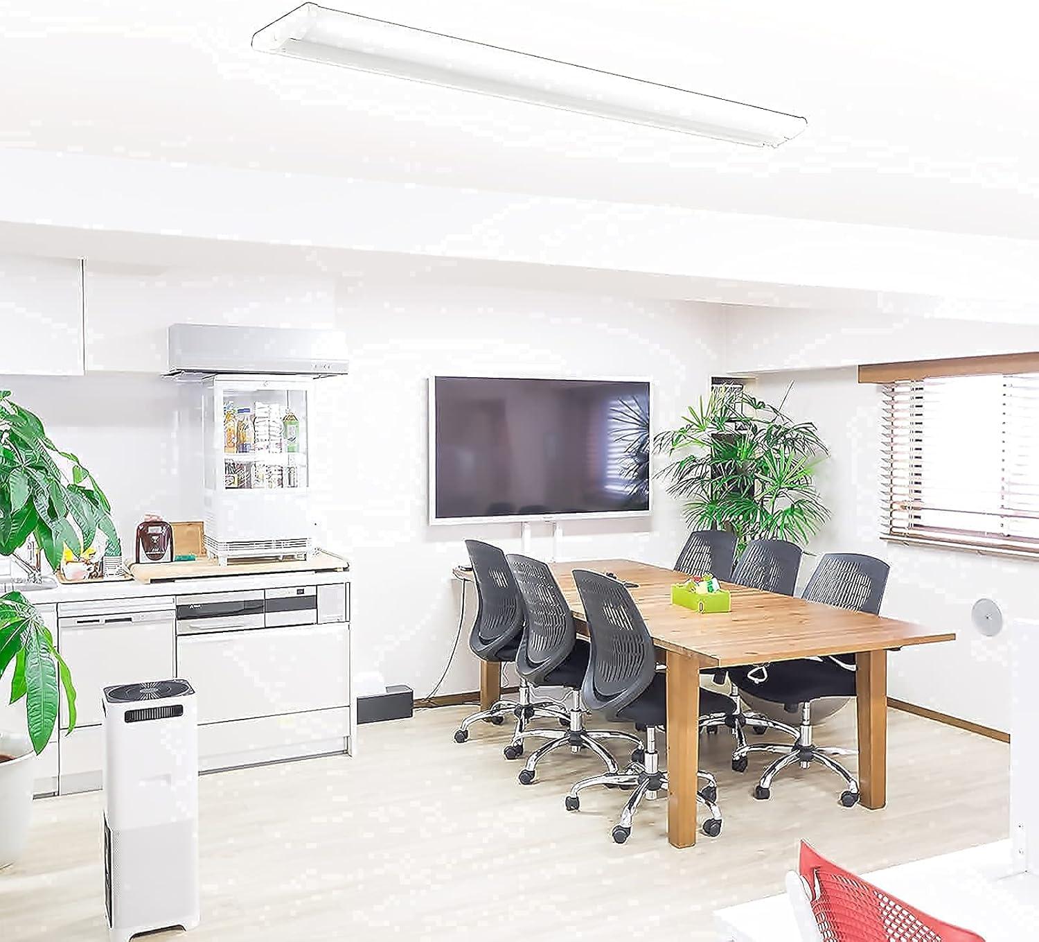 ANTLUX 110W 8FT LED Wraparound Ultra Slim Strip Lights, 12600LM, 5000K, 8 Foot LED Garage Shop Lights, Flush Mount Warehouse Office Ceiling Lighting Fixture, Fluorescent Tube Replacement, 2 Pack