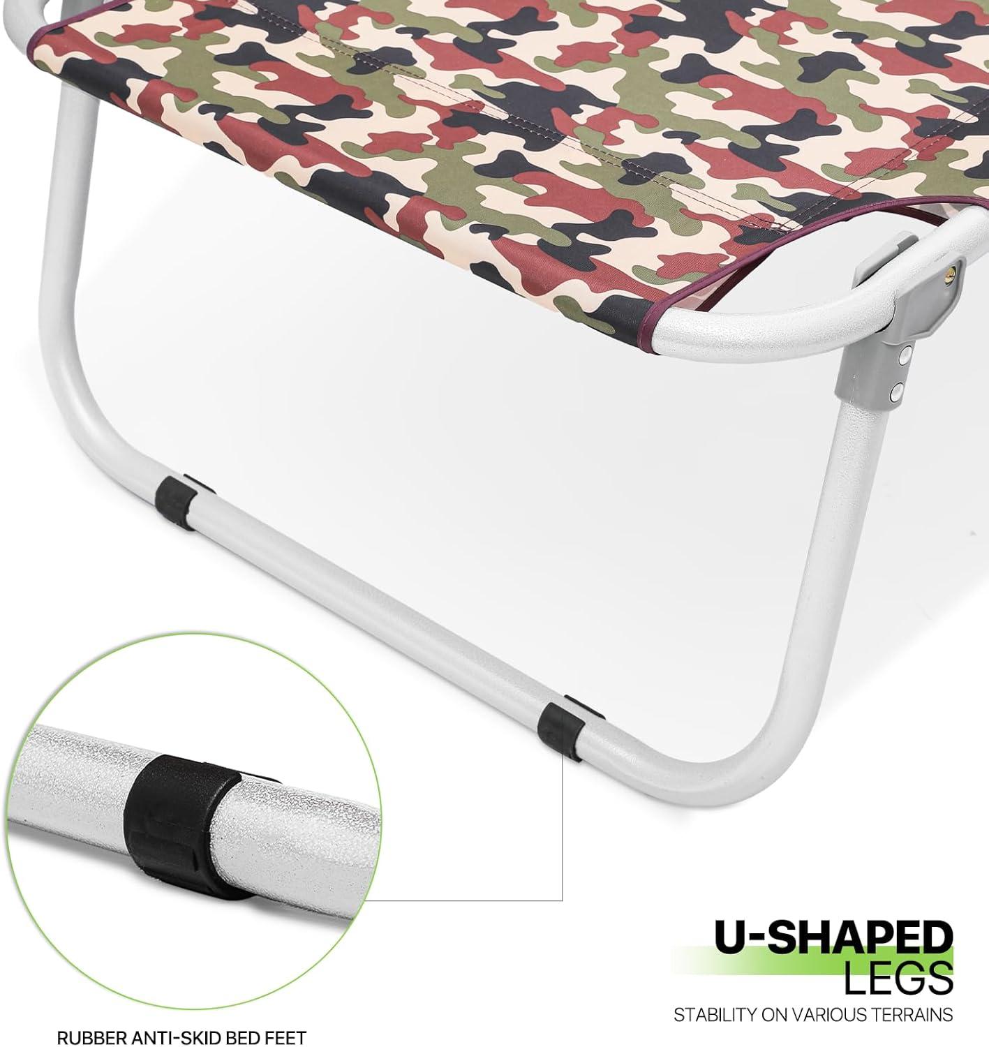 Magshion Portable Military Fold Up Camping Bed Cot + Free Storage Bag Camo