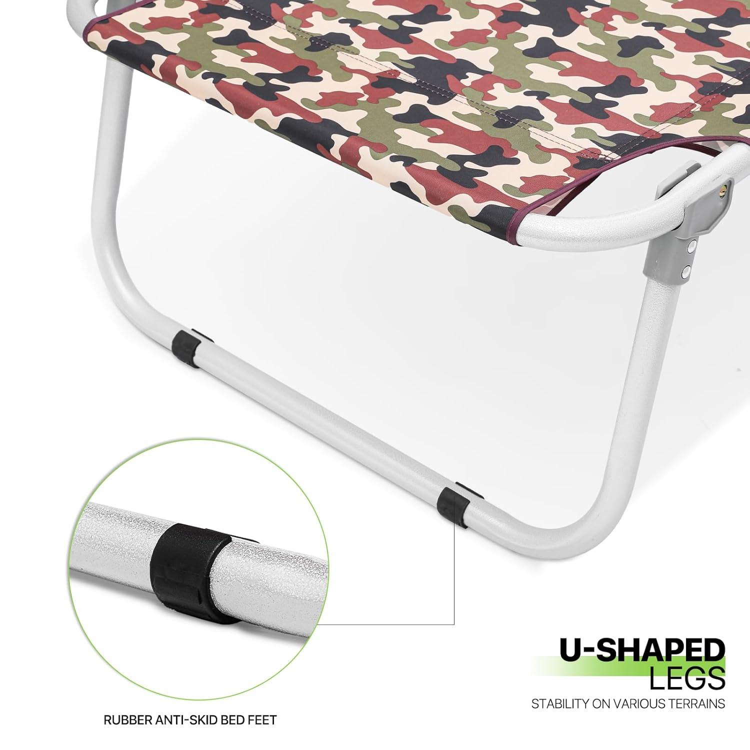 Magshion Portable Military Fold Up Camping Bed Cot + Free Storage Bag Camo