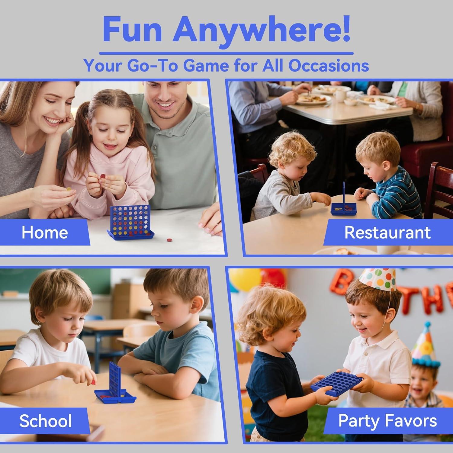 FNNMNNR Four in a Row Line Up 4 Gaming Fun Set  Travel Portable Convenient Size  Classic Fun Educational Family Games