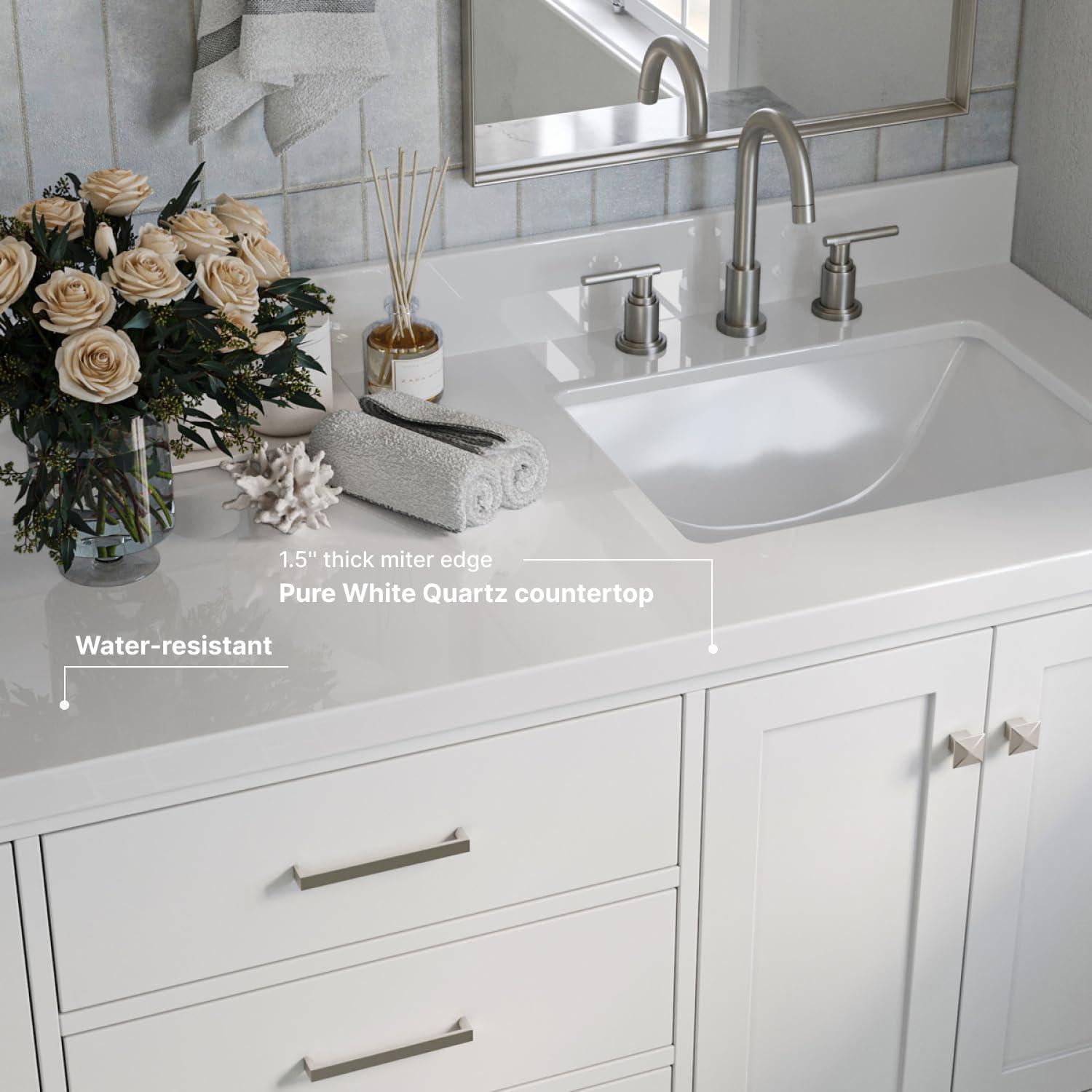 Ariel A055swqovo Cambridge 55" Free Standing Single Basin Vanity Set - White