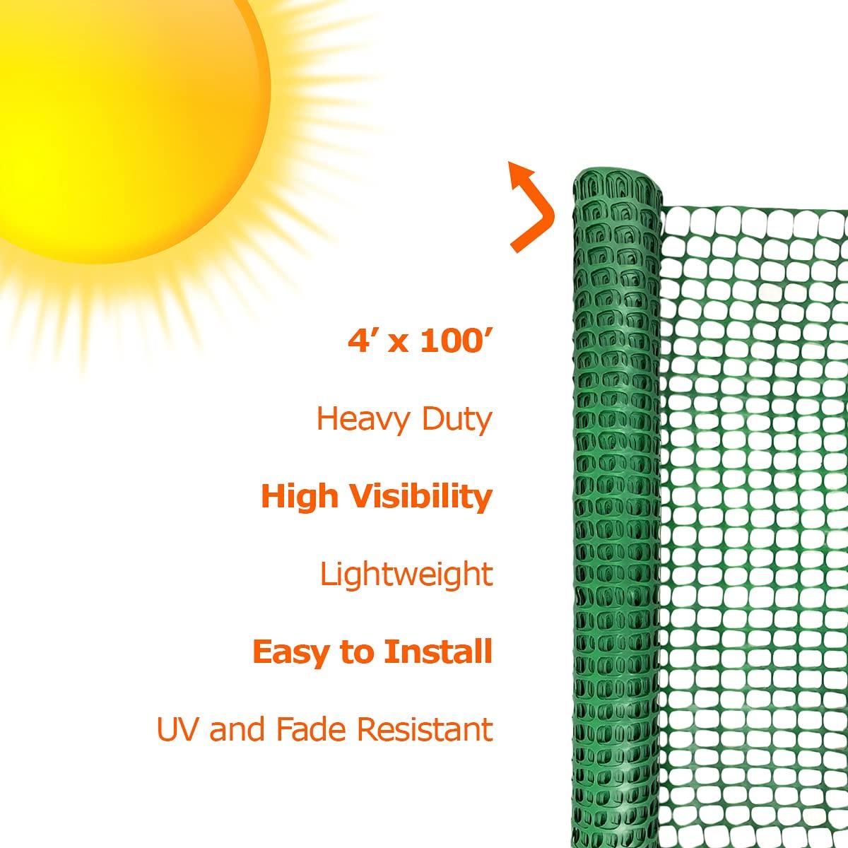 4 ft. x 100 ft.Plastic Barrier Fence Green