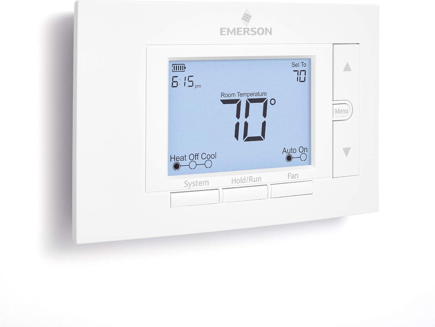 EMERSON??? 80 SERIES??? UNIVERSAL PROGRAMMABLE THERMOSTAT, 5 IN. DISPLAY, 2 HEAT / 2 COOL