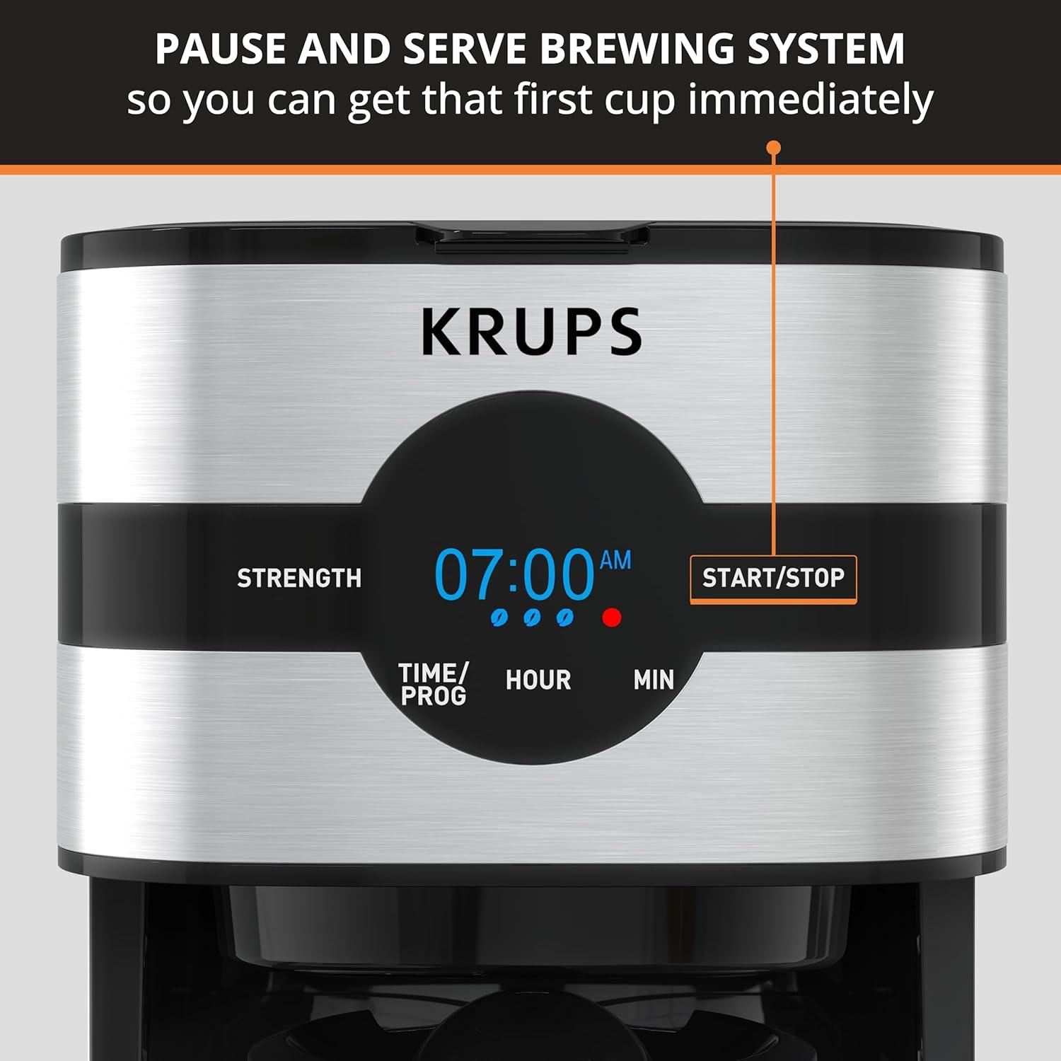 Krups 10 Cup Digital Coffe Maker, Simply Brew