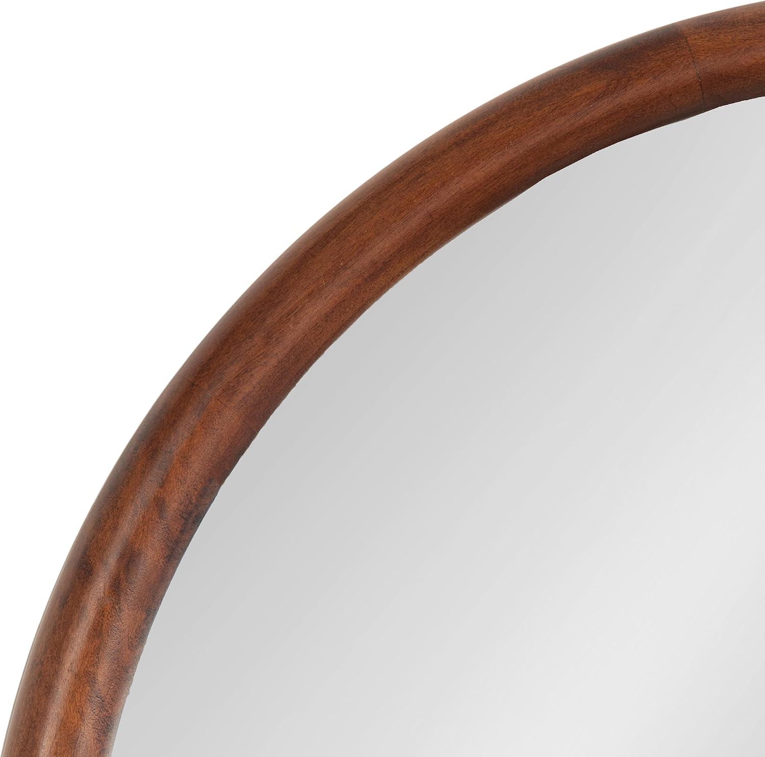 Kate and Laurel Talma Tall Arched Wall Mirror, 20 x 36, Dark Walnut, Transitional Arch Mirror with Solid Poplar Wood Frame and Rounded Frame Profile