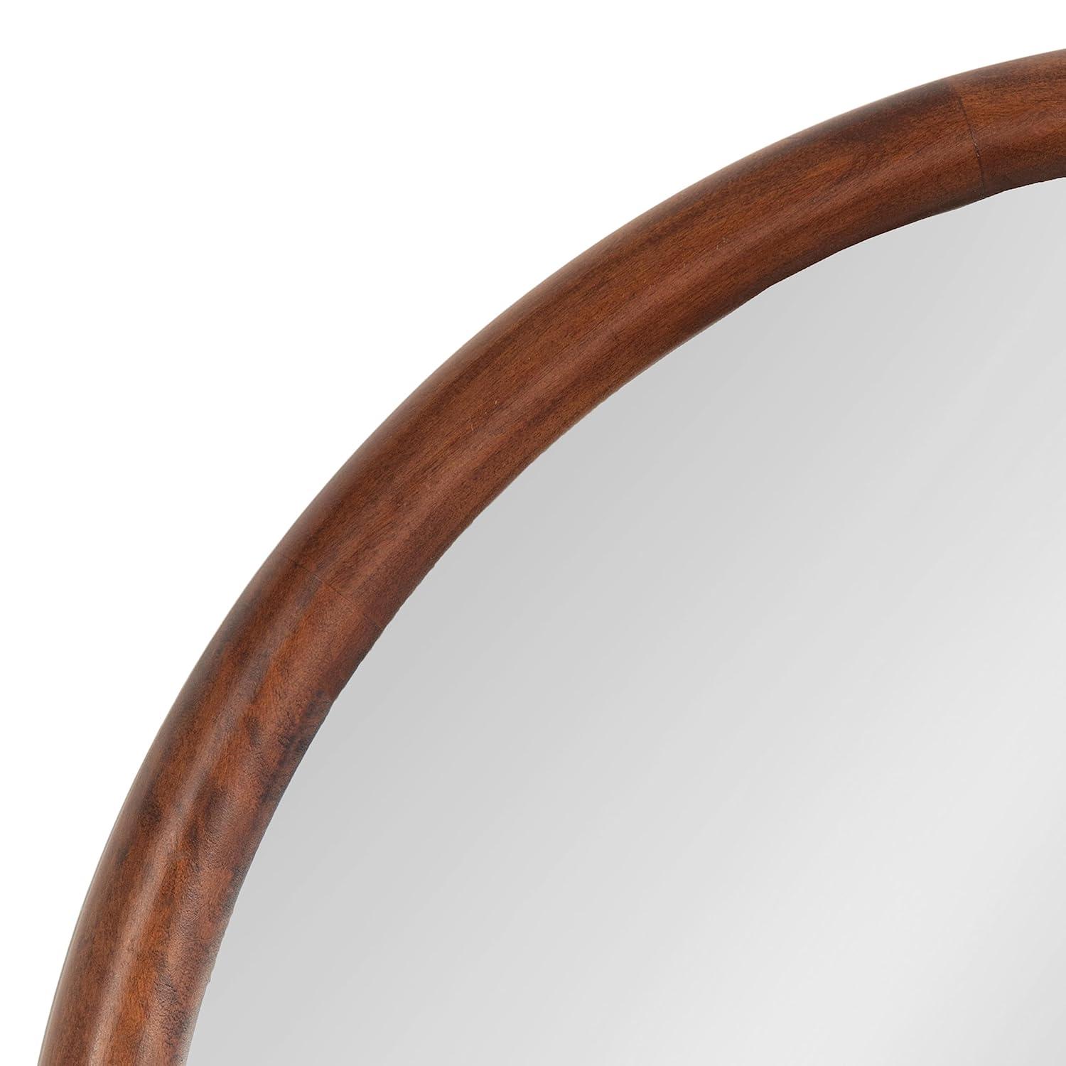 Kate & Laurel All Things Decor 20"X36" Talma Arched Wall Mirror Walnut Brown