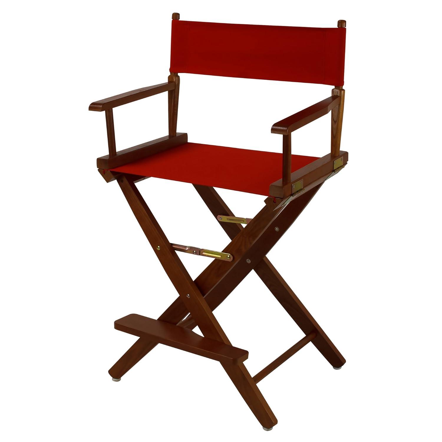 Extra-Wide Premium 24 in. Oak Counter Height Directors Chair