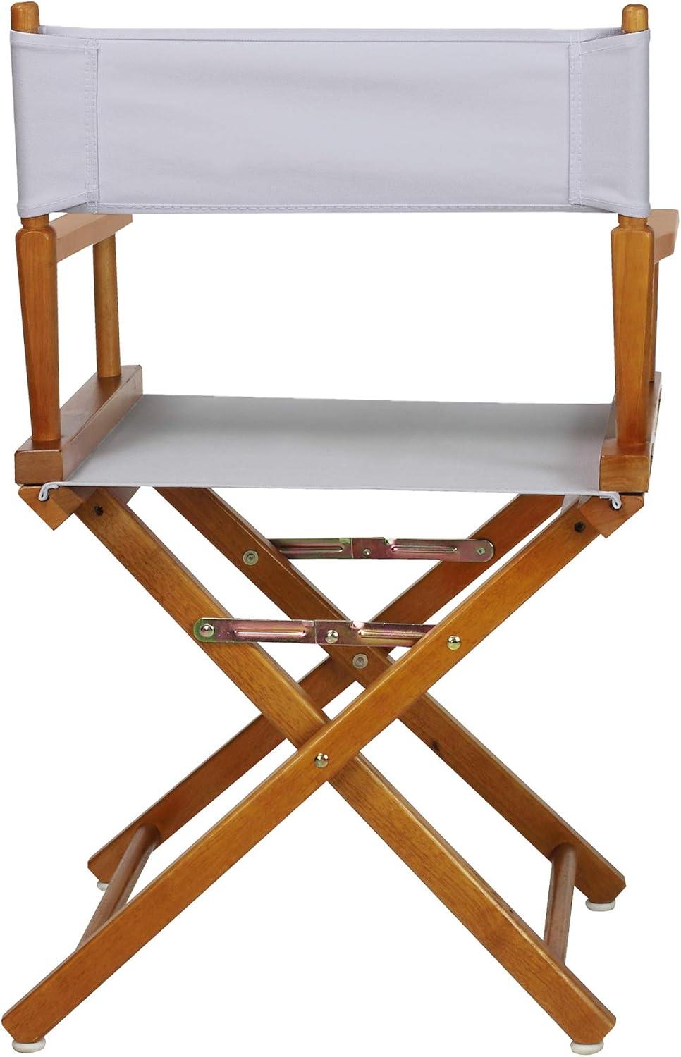 "18" Director's Chair Honey Oak Frame-White Canvas"