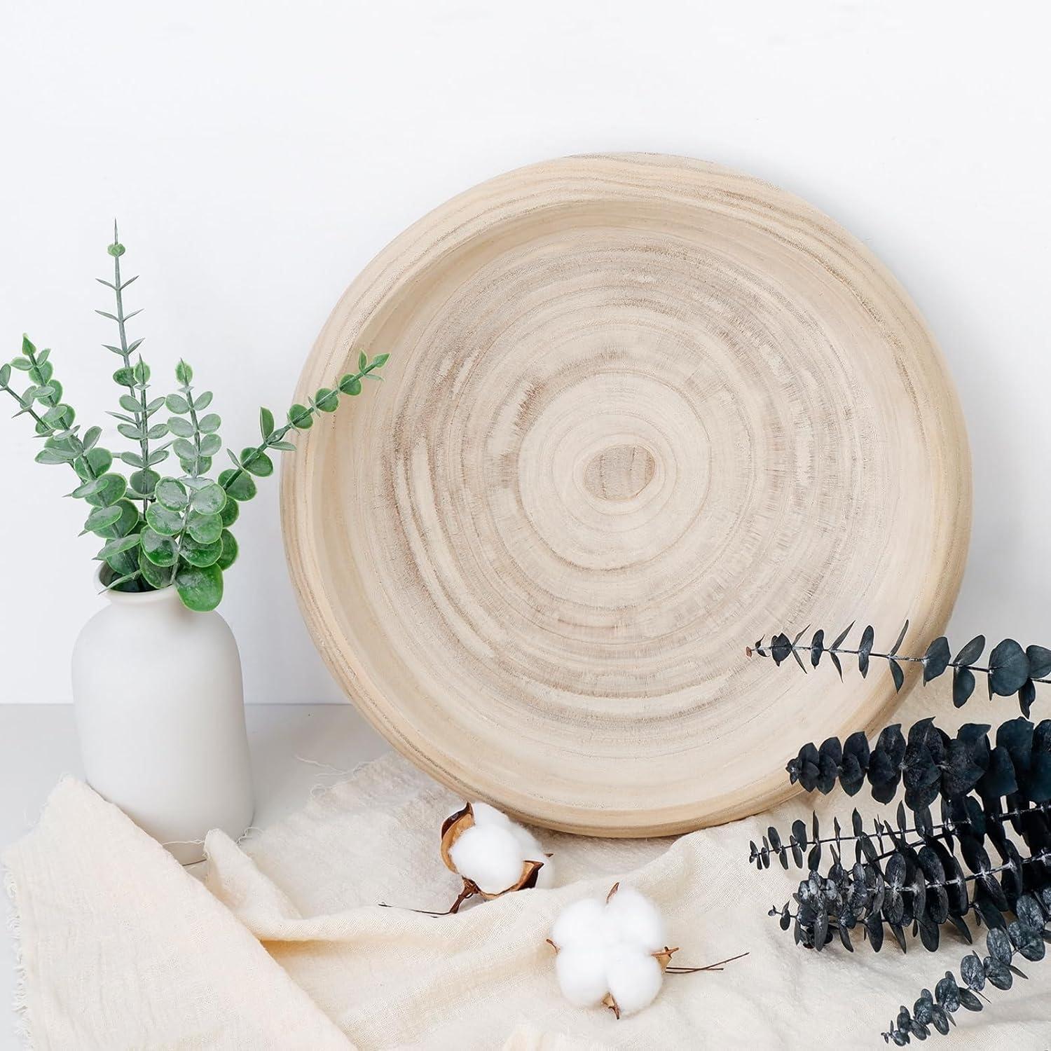 Santa Barbara Design Studio Table Sugar Hand Carved Paulownia Wood Serving Bowl, Large, Natural