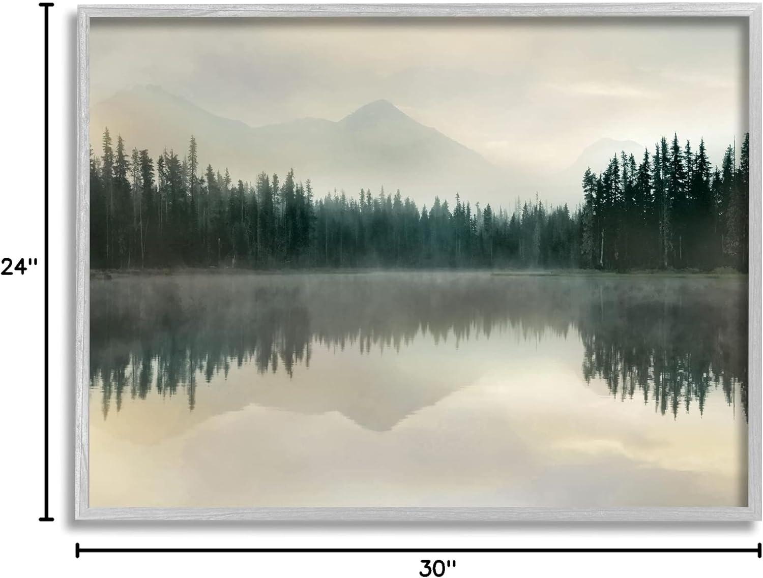 Stupell Industries Foggy Lake Forest Landscape Soft Nature Water Reflection