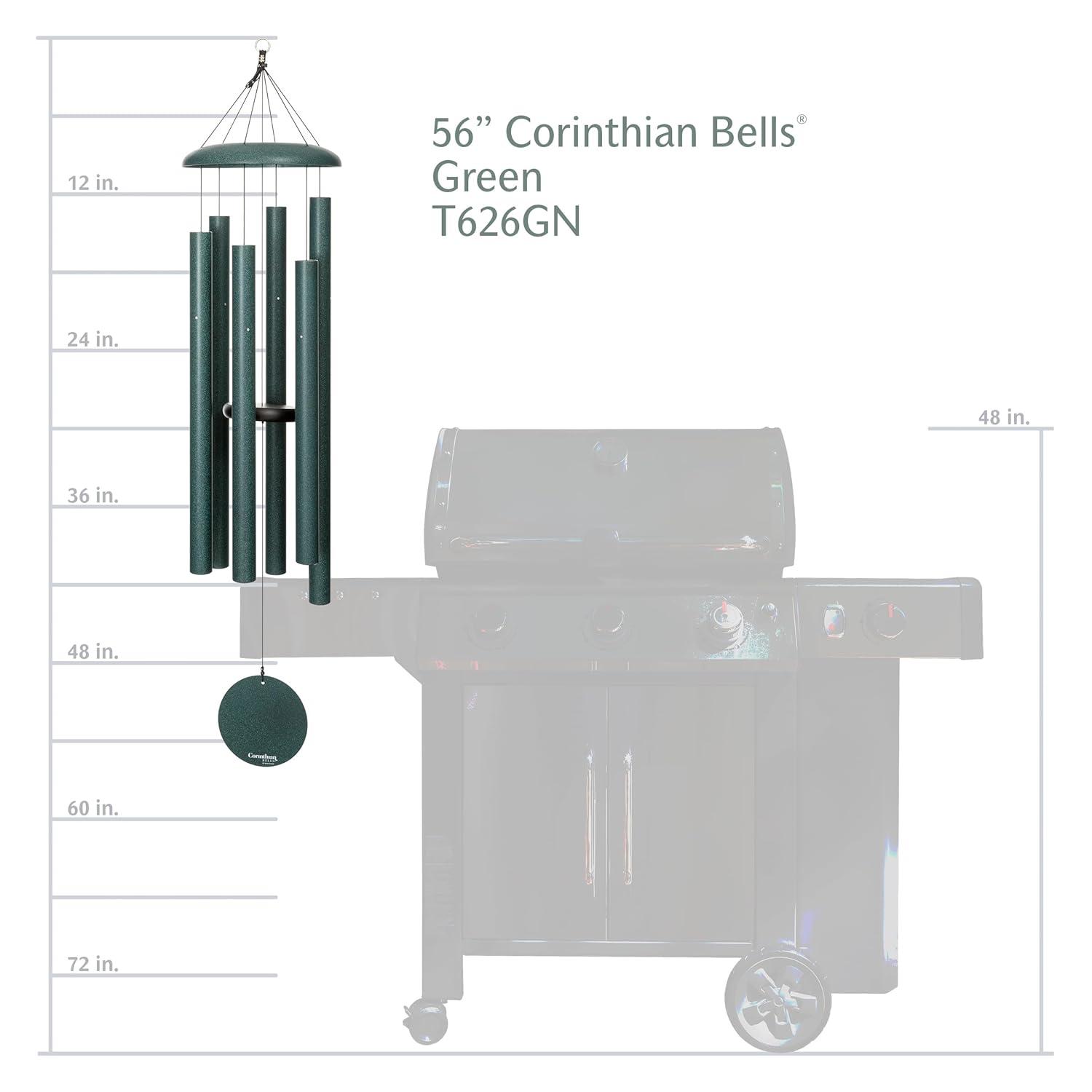 Green Aluminum 56" Wind Chime for Patio and Garden
