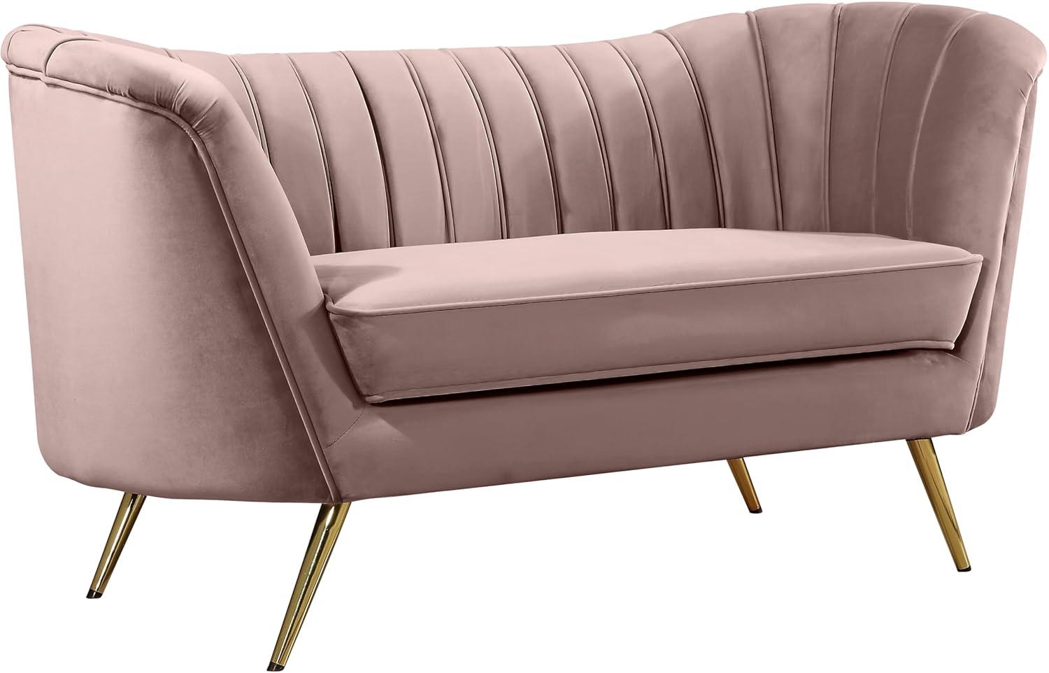 Meridian Furniture Margo Pink Velvet Loveseat