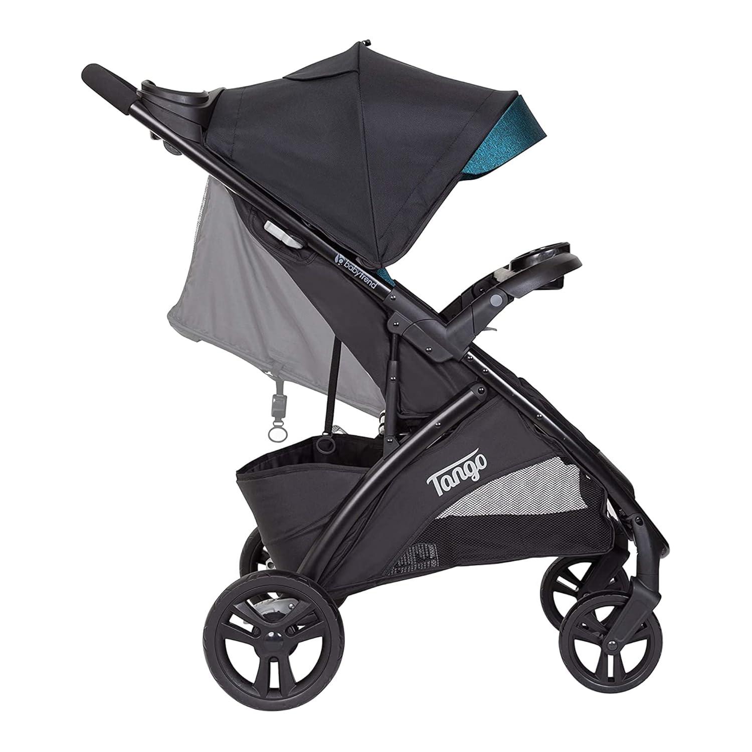 Baby Trend Tango Lightweight Compact Toddler Baby Infant Travel Stroller System with Oversized UPF 50+ Protection Canopy, Veridian Teal and Black