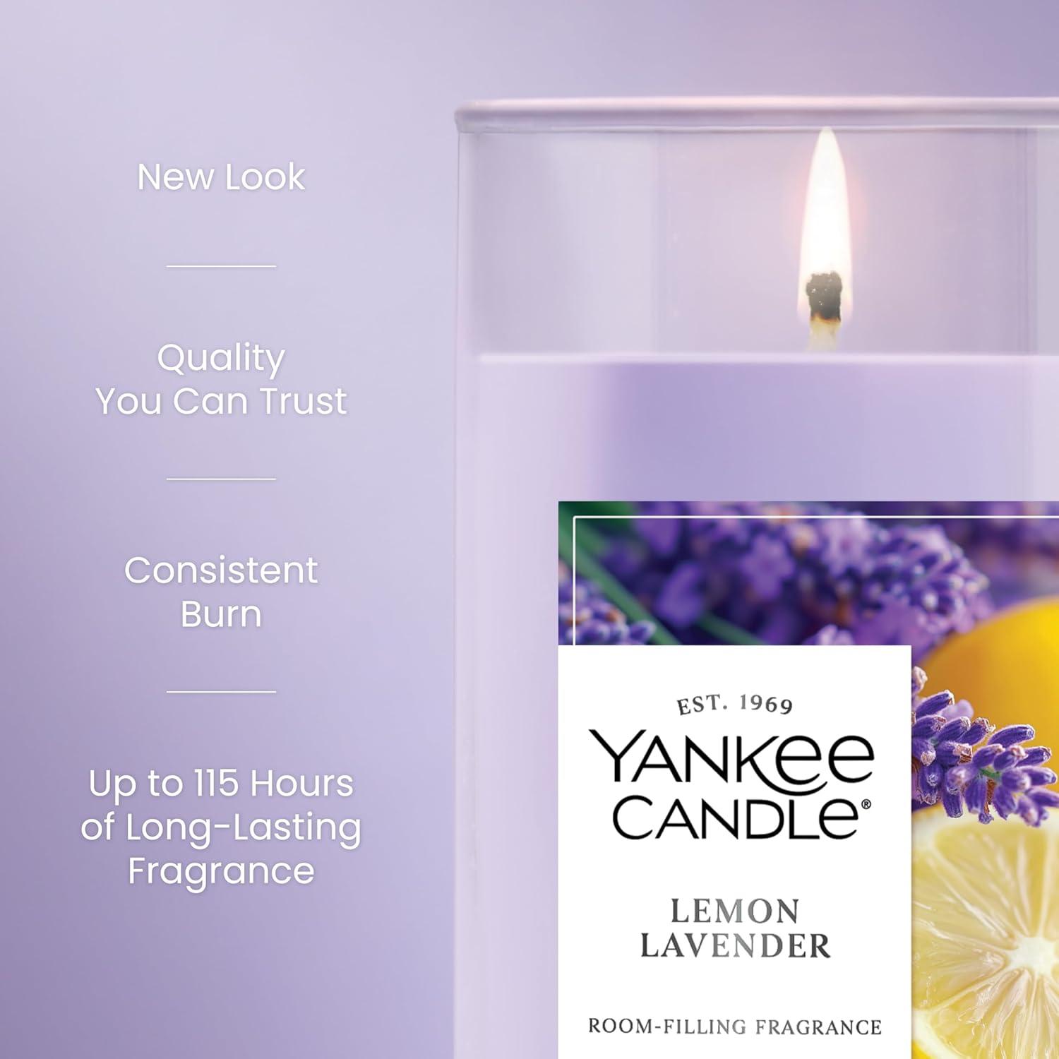 Yankee Candle Lemon Lavender Signature Medium Pillar Candle, 14.25oz