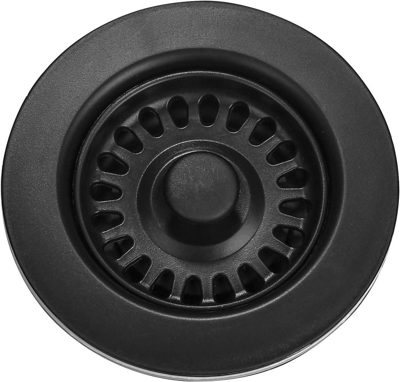 3.5-in Black Sink Strainer Assembly with Stopper for Matching Color of Granite or Fireclay Sinks