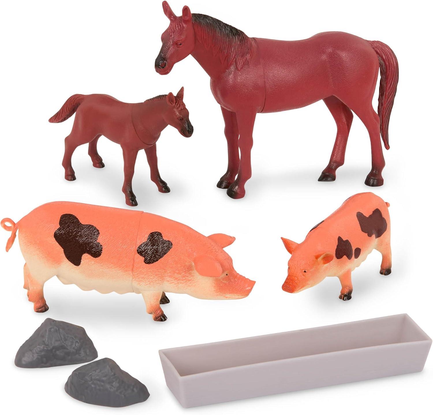 Terra by Battat – Country World – Realistic Cows Toys & Farm Animal Toys for Kids 3+ (60 Pc)