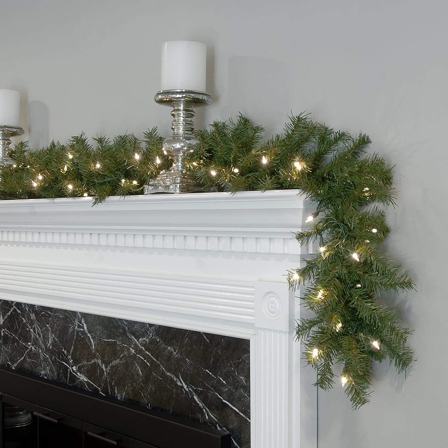 National Tree Company 9ft. Norwood Fir Garland with LED Lights