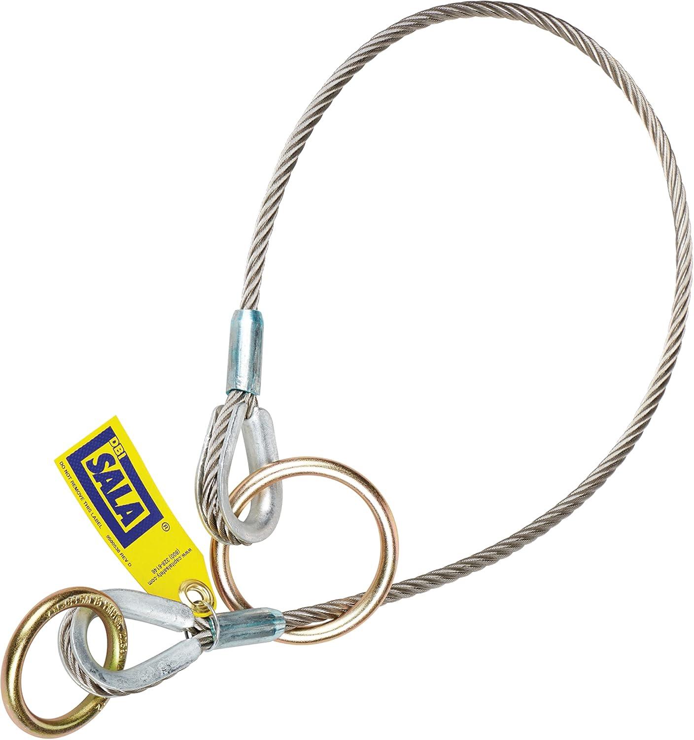 3M DBI-SALA 5900550 Anchorage Connector, 4' Cable Tie-Off Adaptor, Pass-Thru Type, Silver