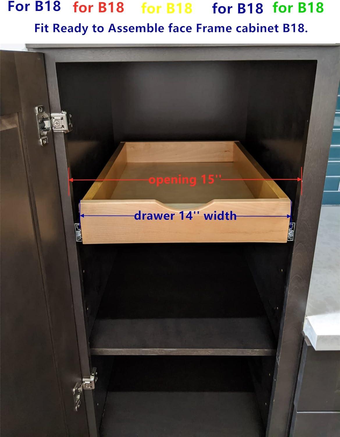 14'' Wooden Pull-Out Tray with Side Mount Sliders