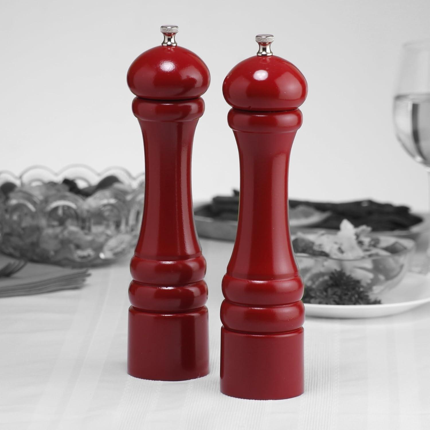 Chef Specialties - 10600 - Autumn Hues - 10 Inch - Pepper Mill and Salt Shaker Set - Candy Apple