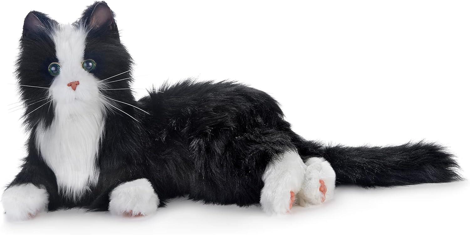 Joy For All Black and White Tuxedo Cat Robot Companion for Age Related Memory Loss and Caregivers by Ageless Innovation
