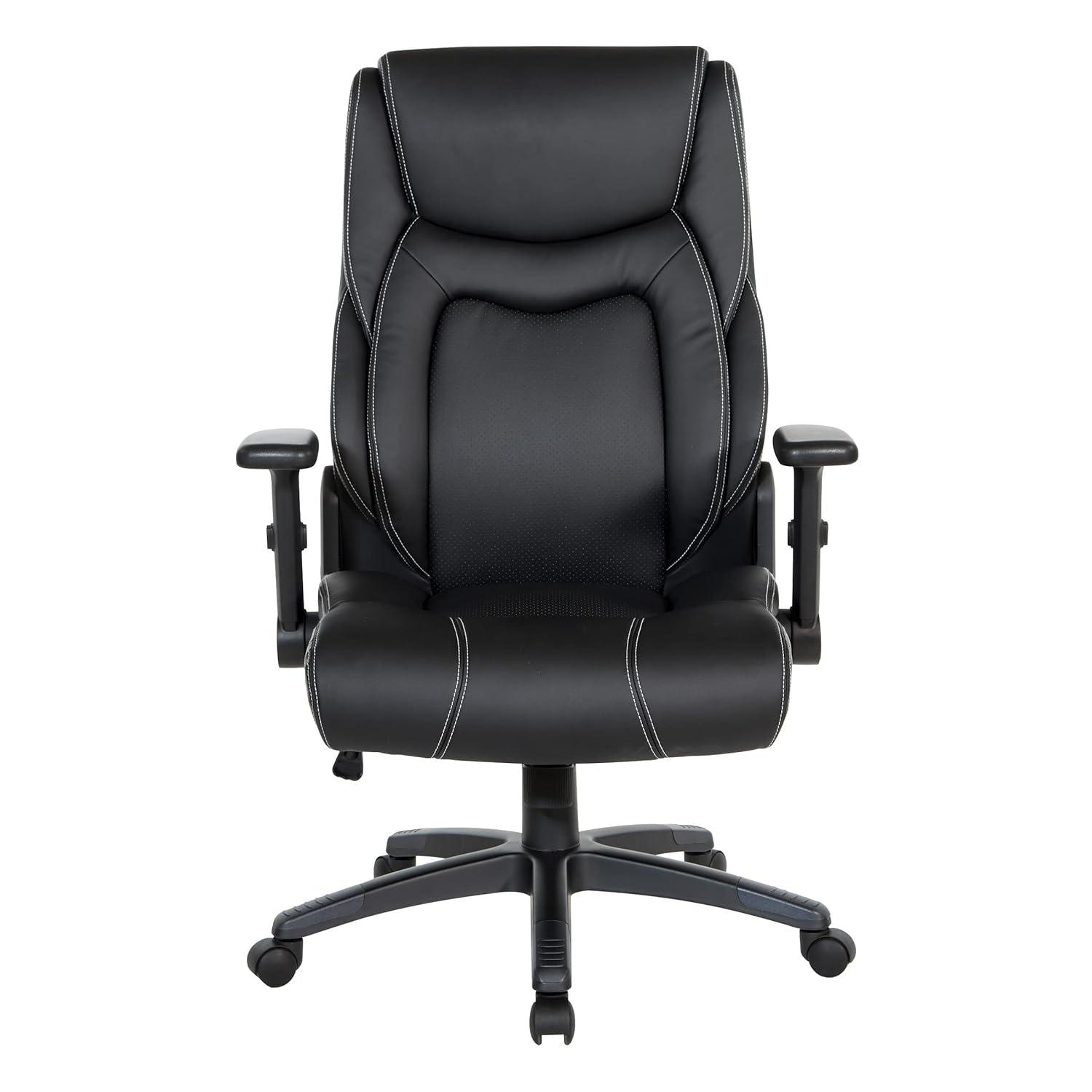 Executive High Back Office Chair in Black Bonded Leather