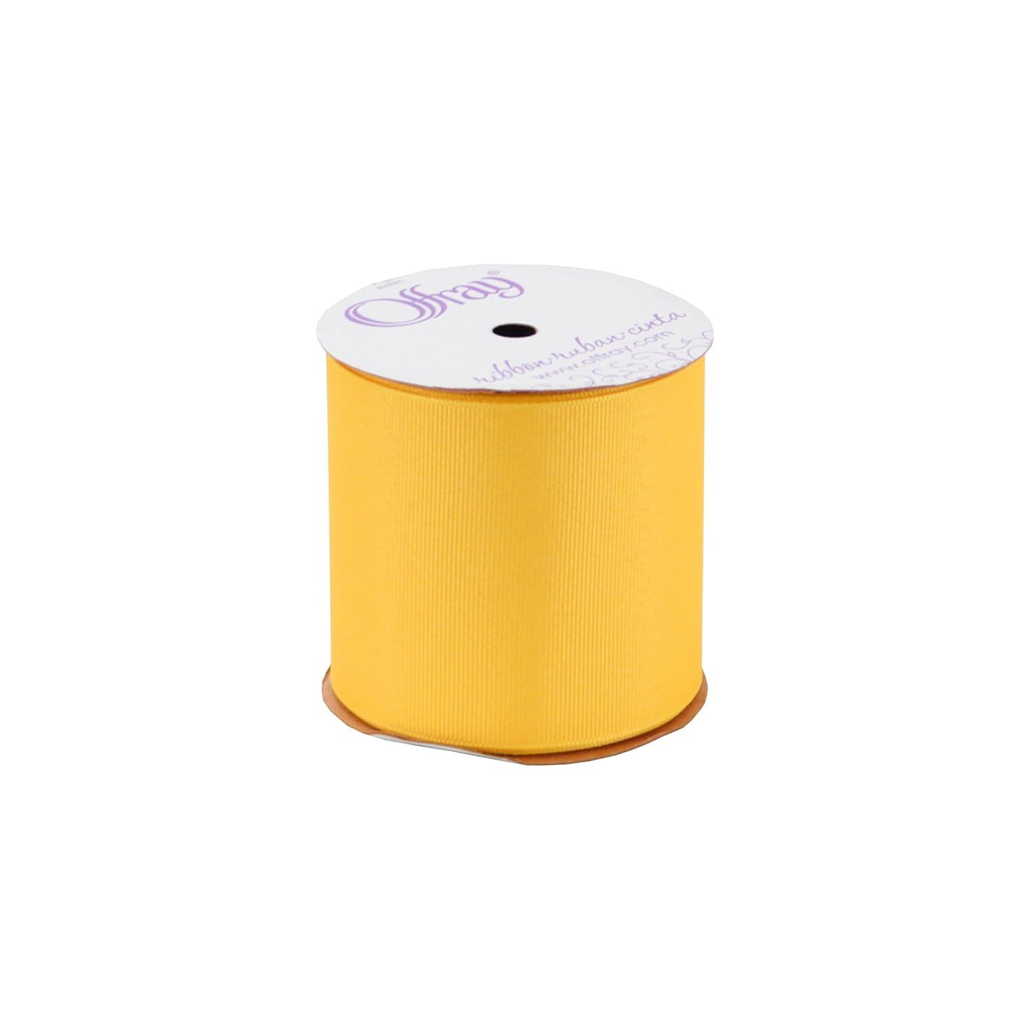 Maize Yellow Grosgrain Polyester Ribbon, 3-Inch by 9-Feet