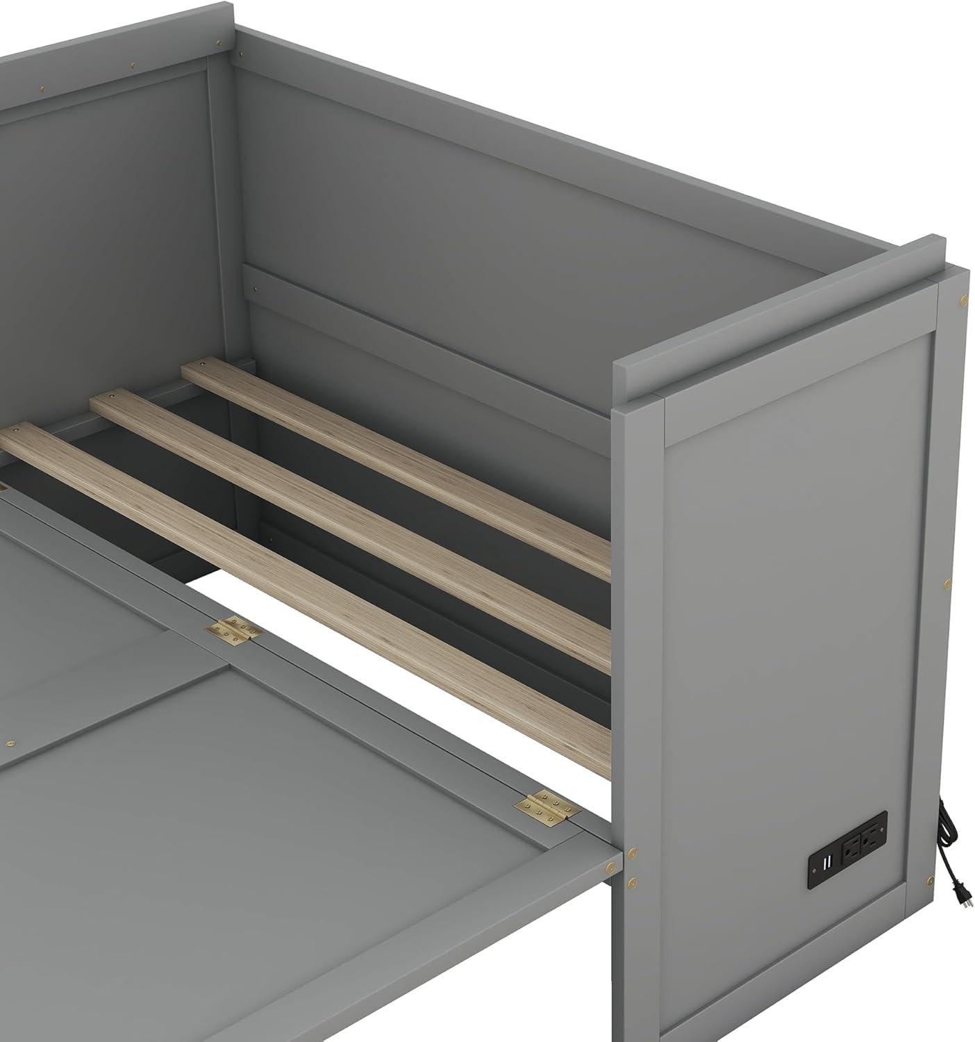 Harper & Bright Designs Full Size Murphy Bed with USB Port and a Large Drawer, Space-Saving Wall Bed for Multipurpose Guest Room or Home Office - White