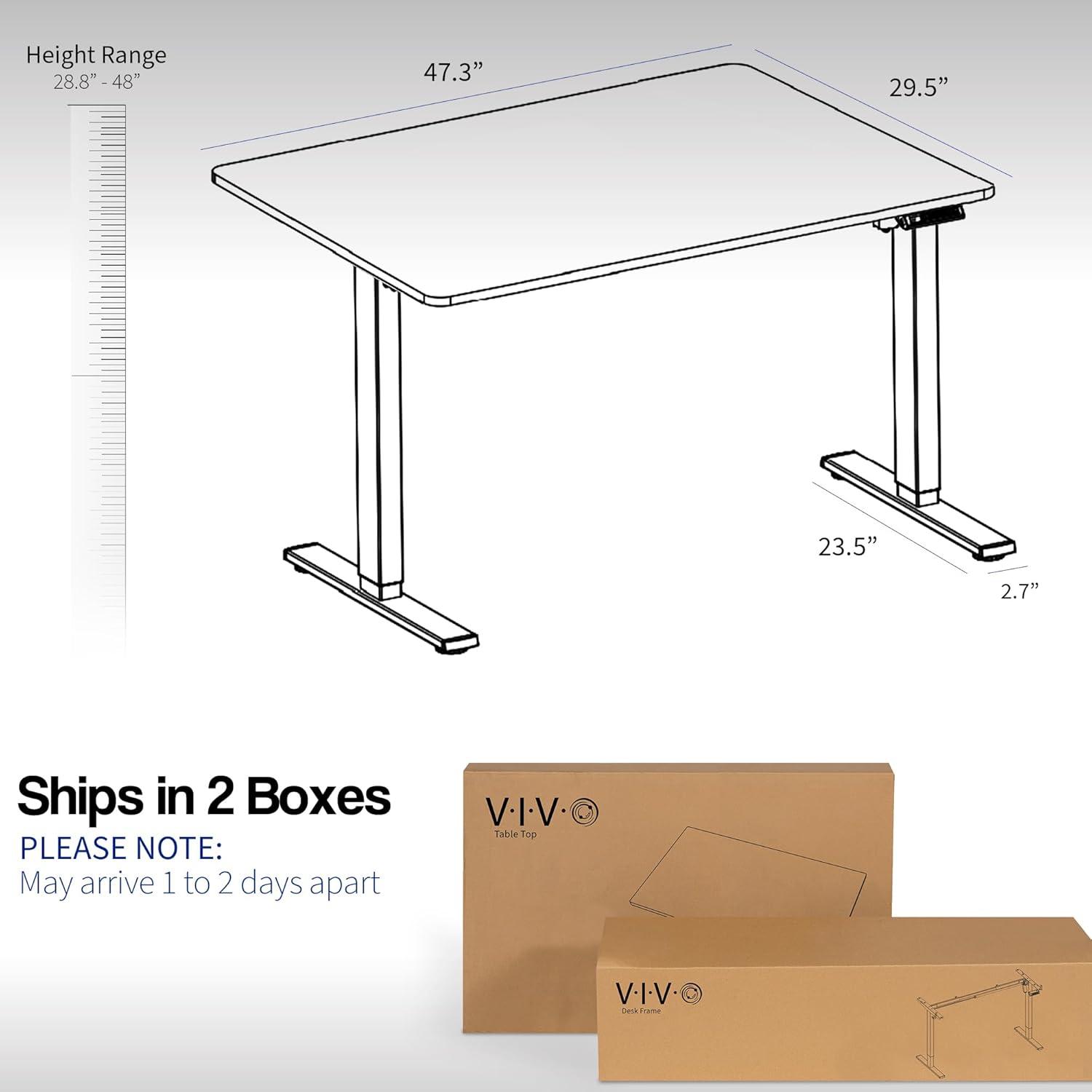 VIVO Single Motor Electric Desk with Push Button Memory Controller