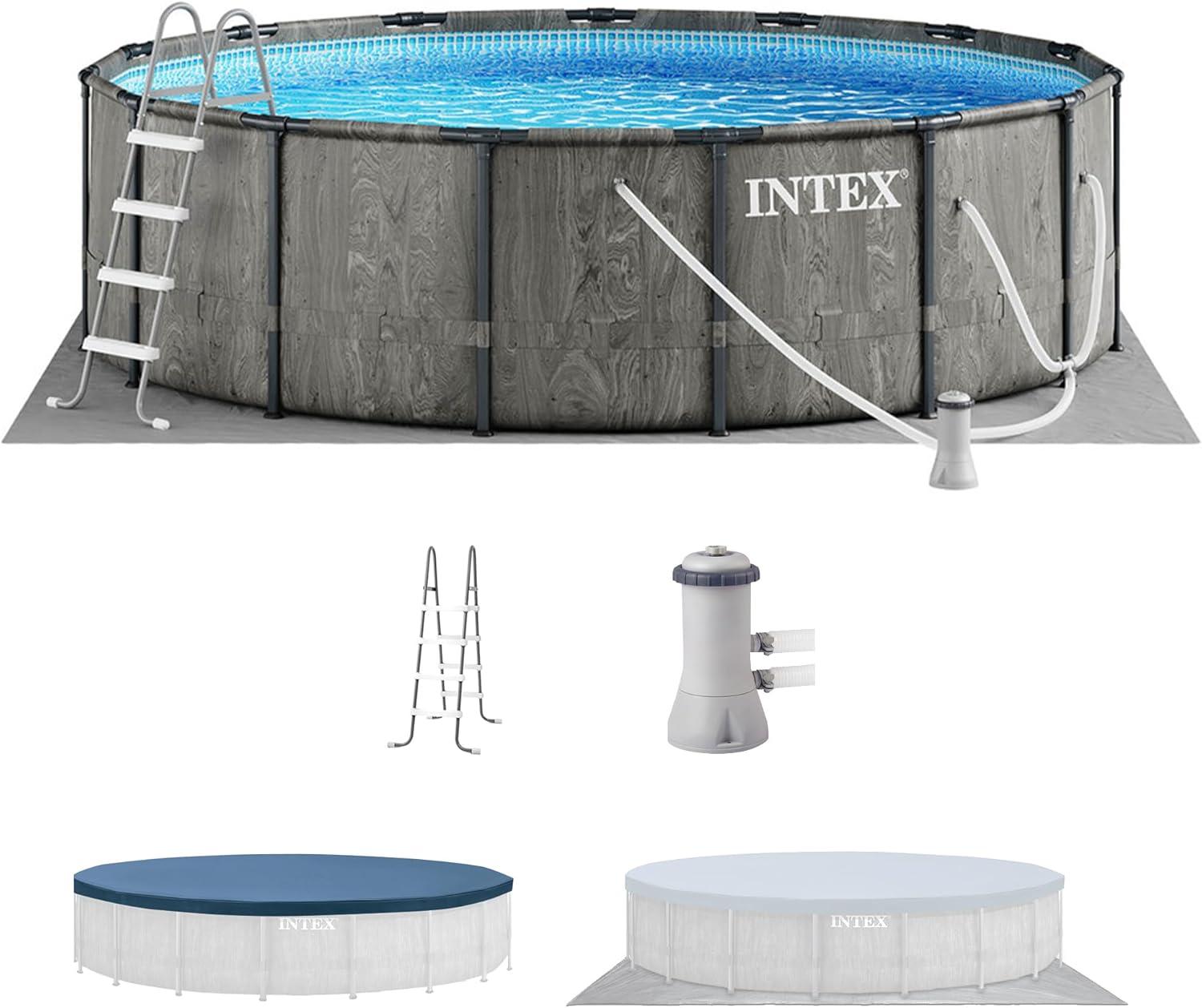 Intex 15FT X 48IN GREYWOOD PRISM FRAME PREMIUM POOL SET