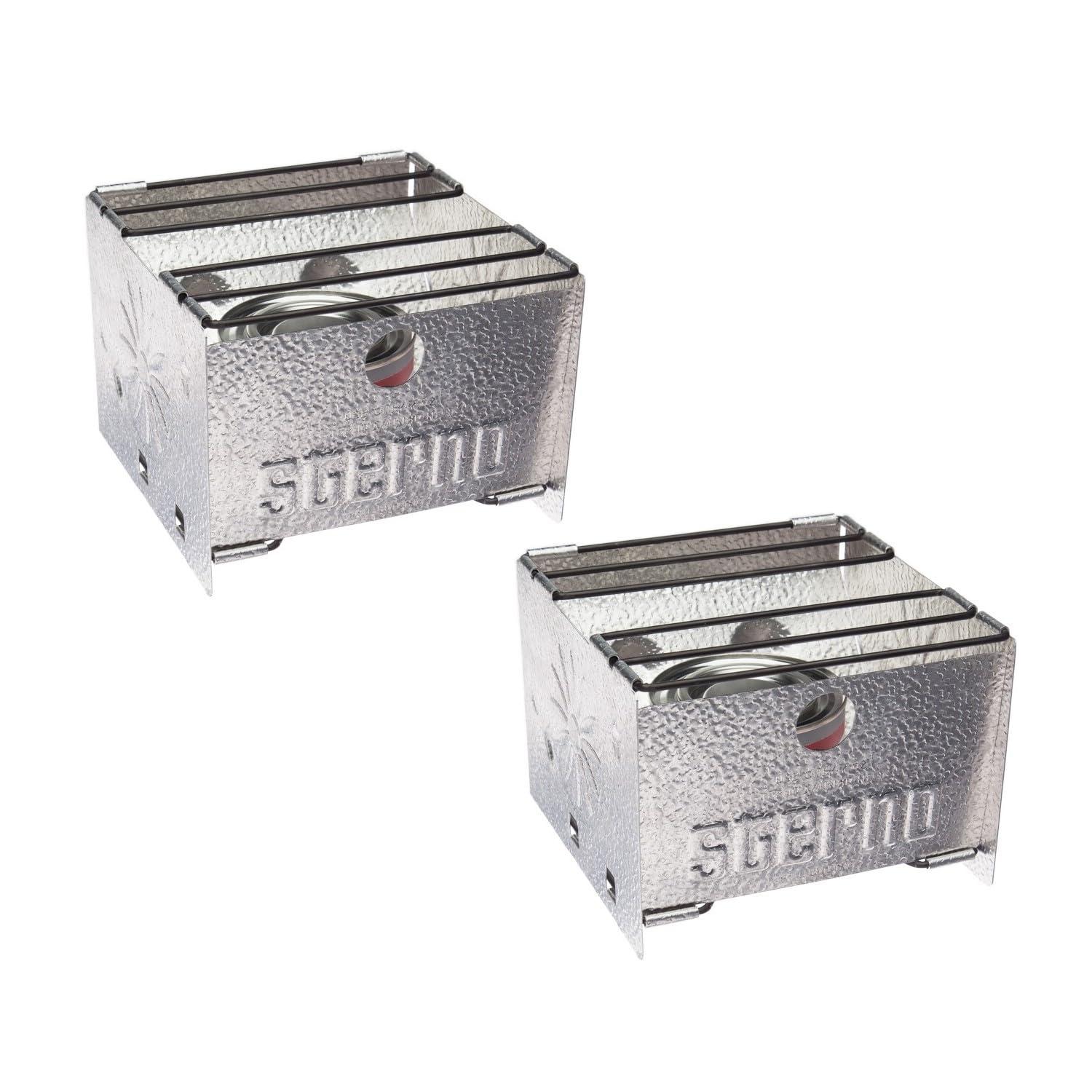 Sterno Foldable Single Burner Silver Gas Camping Stove - Pack of 2
