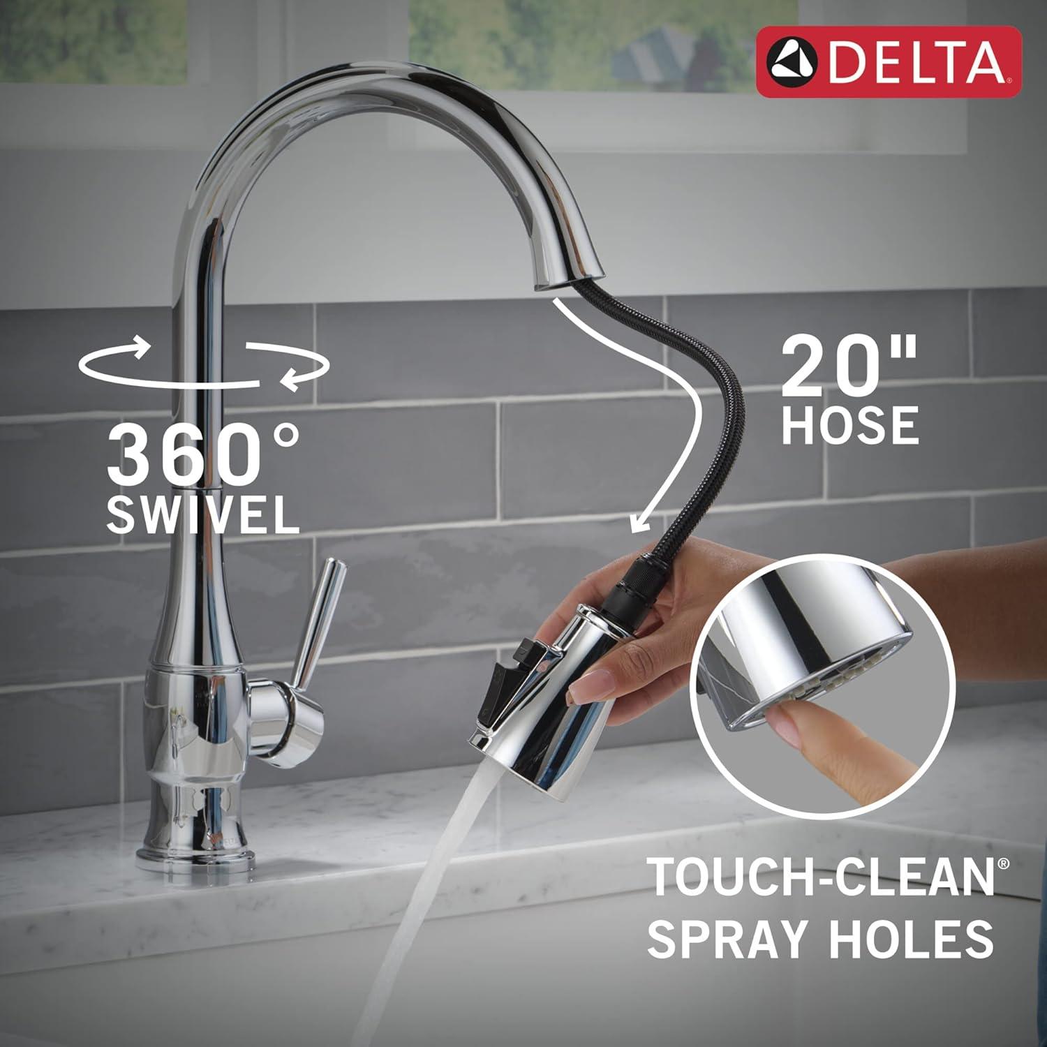 Chrome High-Arc Kitchen Faucet with Pull-Out Spray