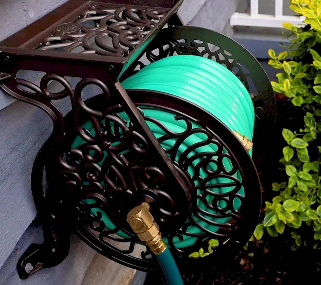 Liberty Garden LBG-704 125' Steel Decorative Garden Hose Wall Mounted Reel
