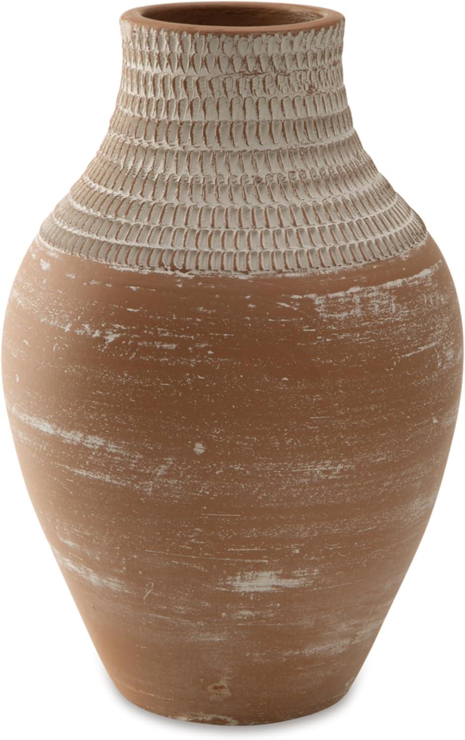 Signature Design by Ashley Reclove Vase, Distressed White