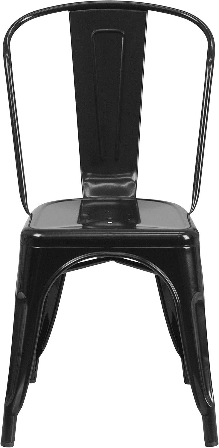 Hucheson Metal Indoor-Outdoor Stackable Chair - Restaurant Chair - Bistro Chair