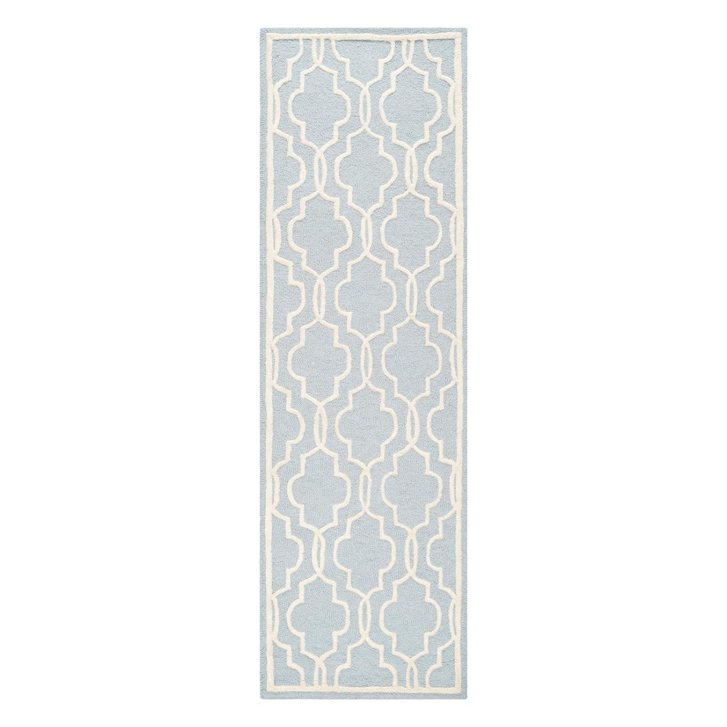 SAFAVIEH Cambridge Kyle Geometric Wool Area Rug, Navy/Ivory, 8' x 10'